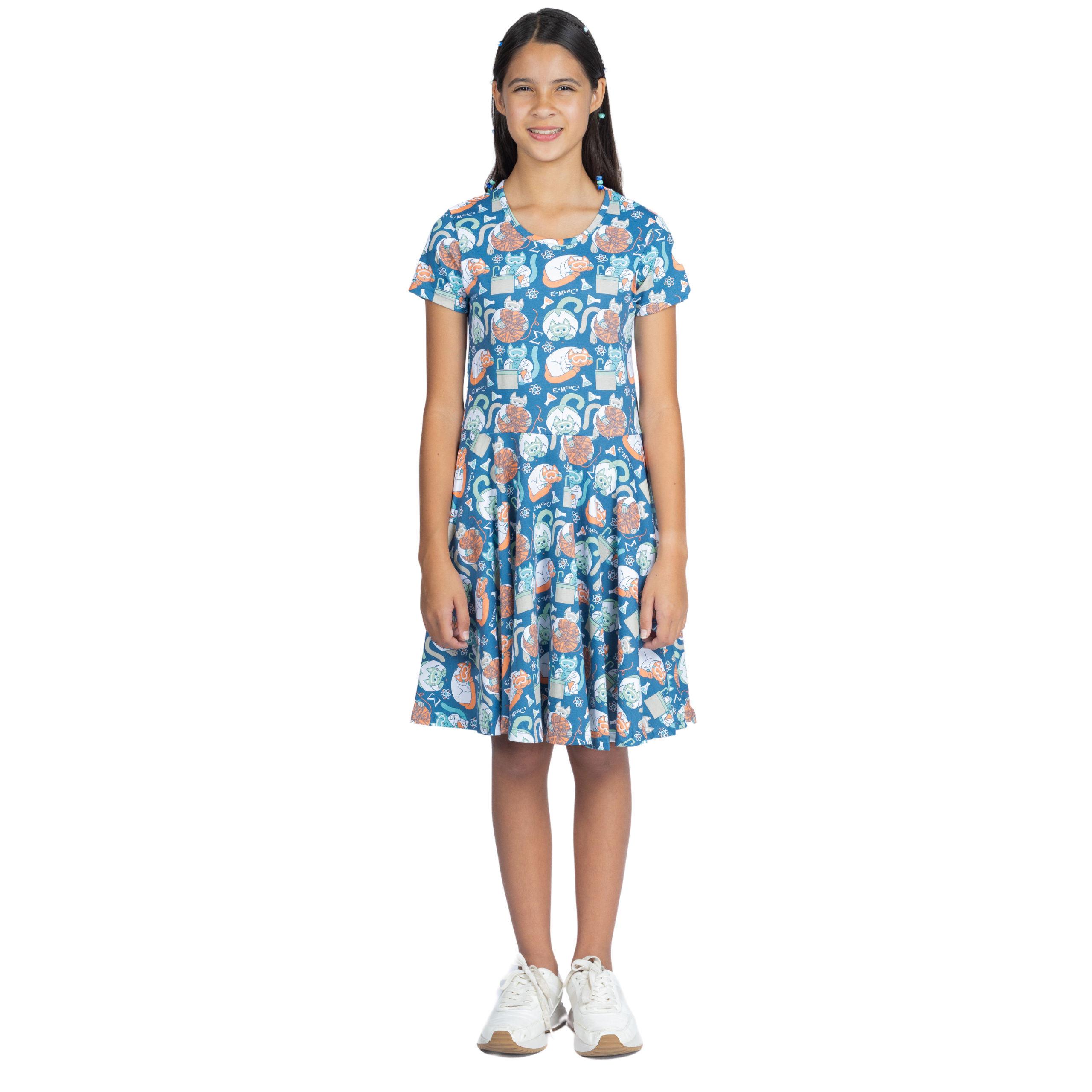 Science Cats Kids Twirl Dress