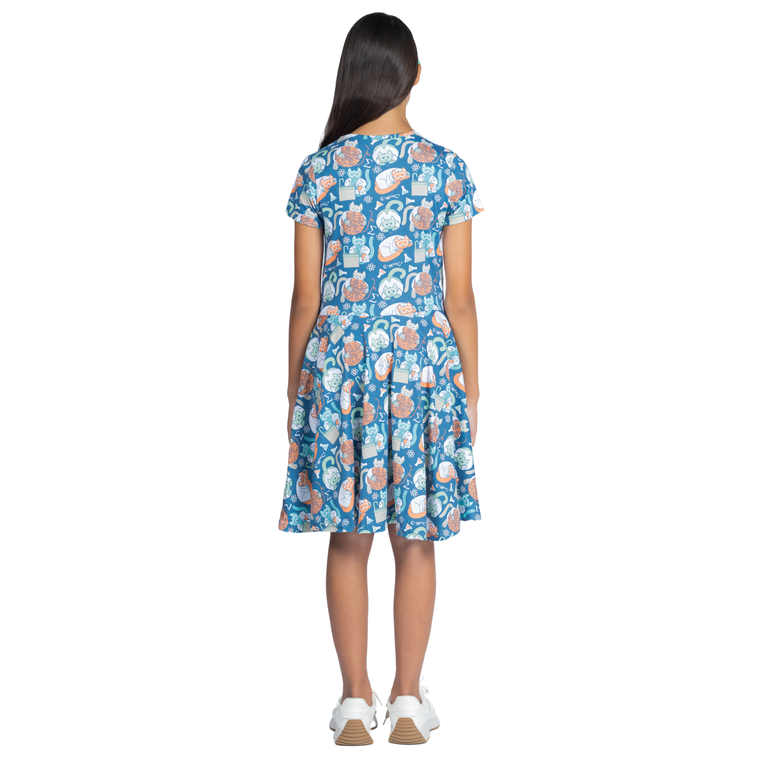 Science Cats Kids Twirl Dress