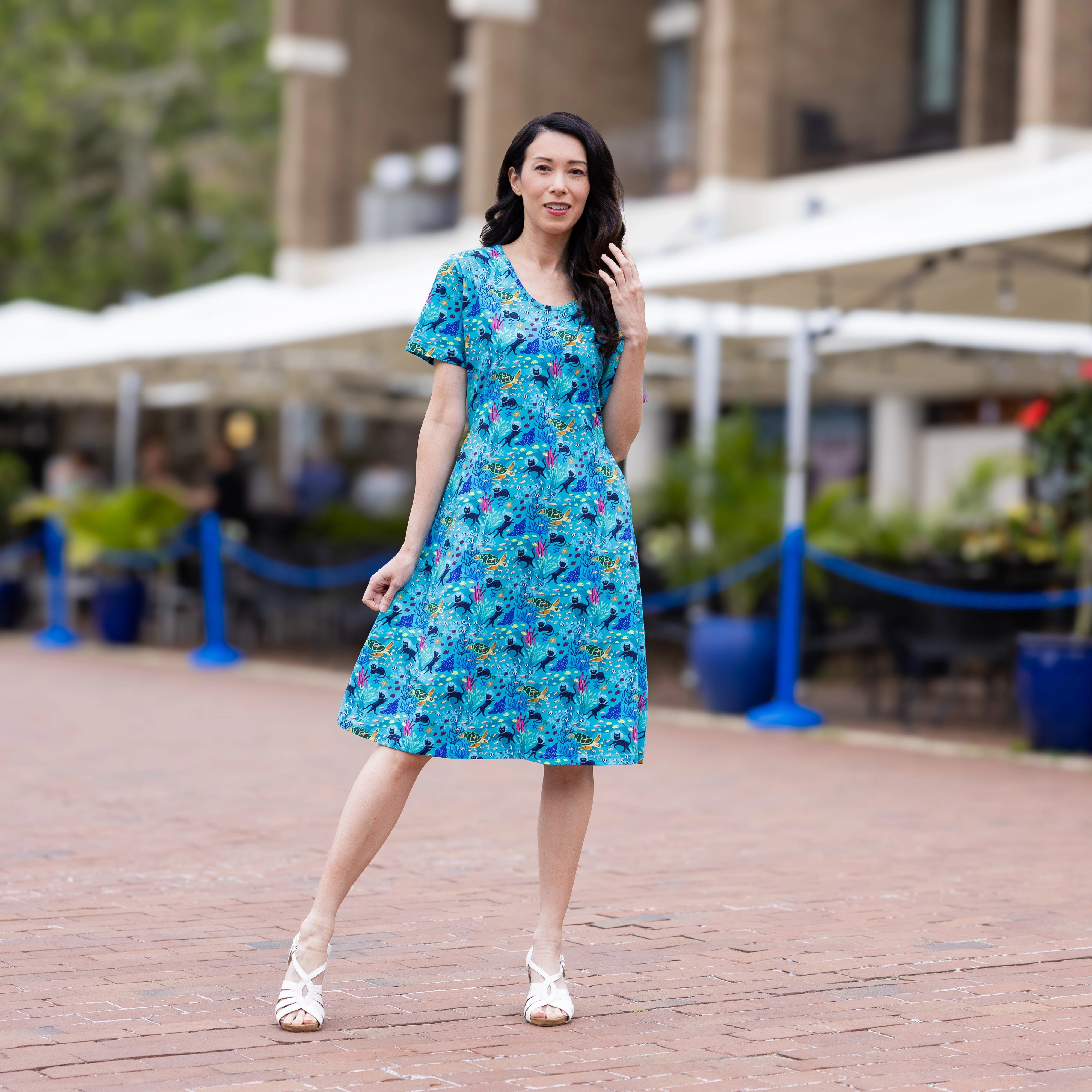 Seabed Exploration A-Line Dress (No Waist Seam)