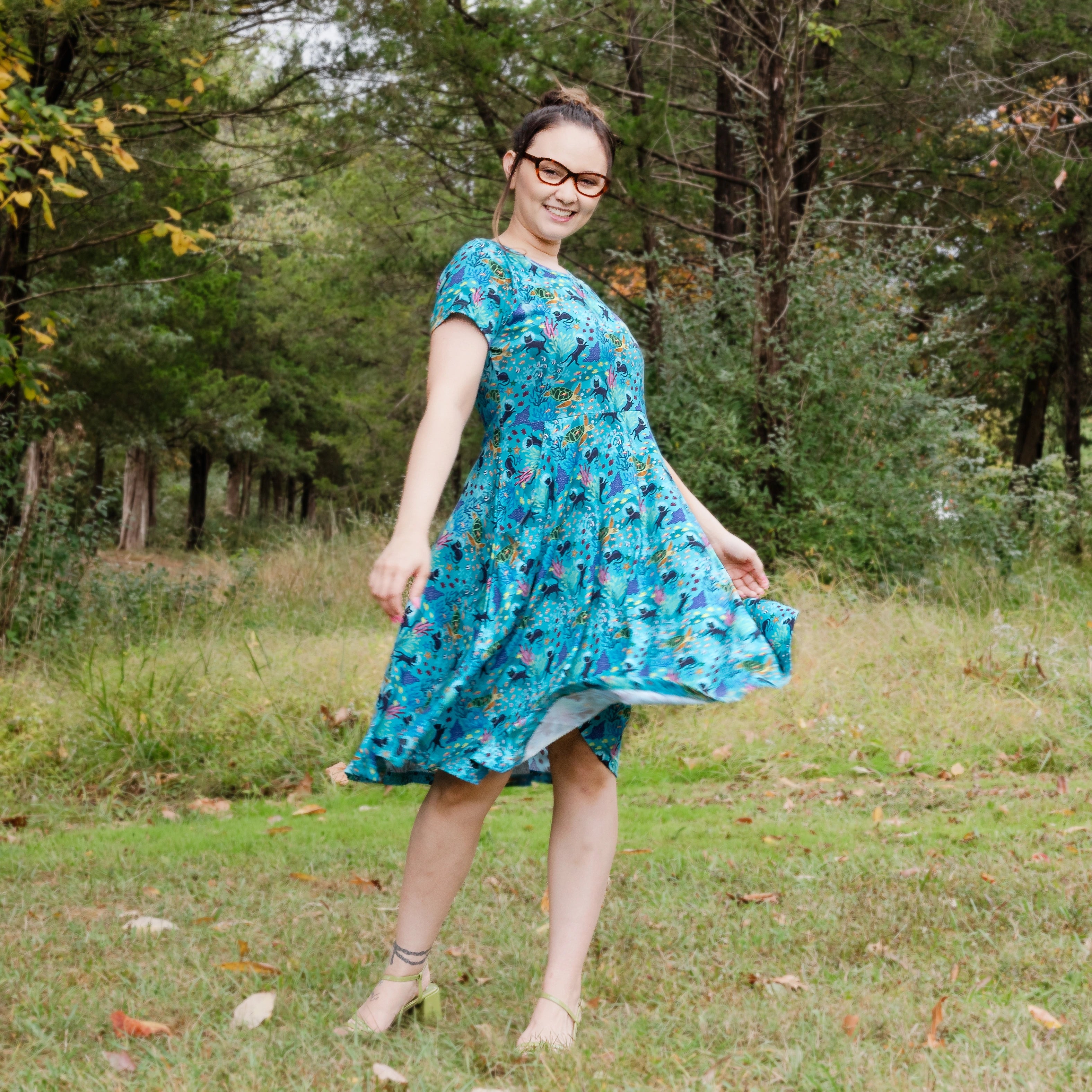 Seabed Exploration Petite Twirl Dress