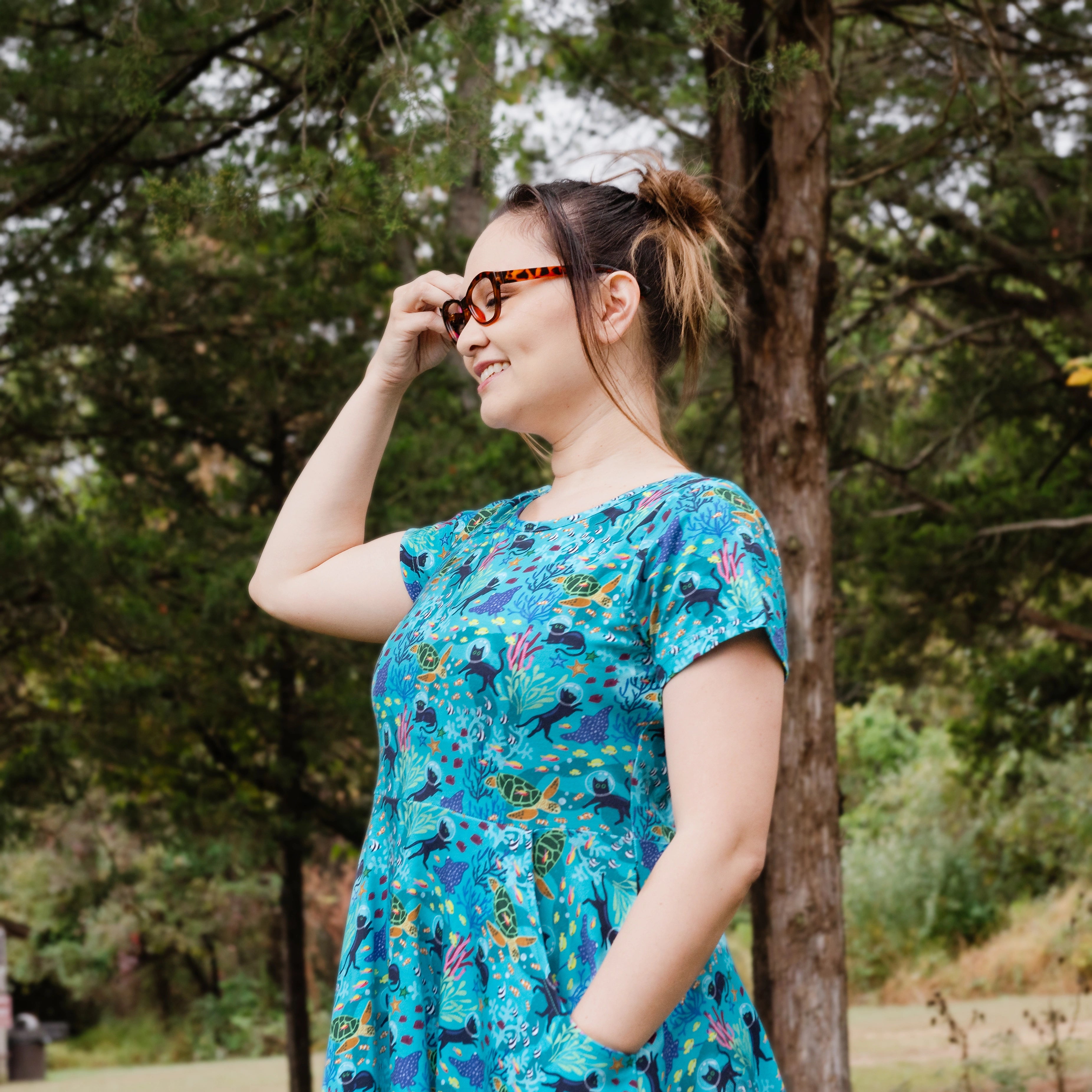 Seabed Exploration Petite Twirl Dress