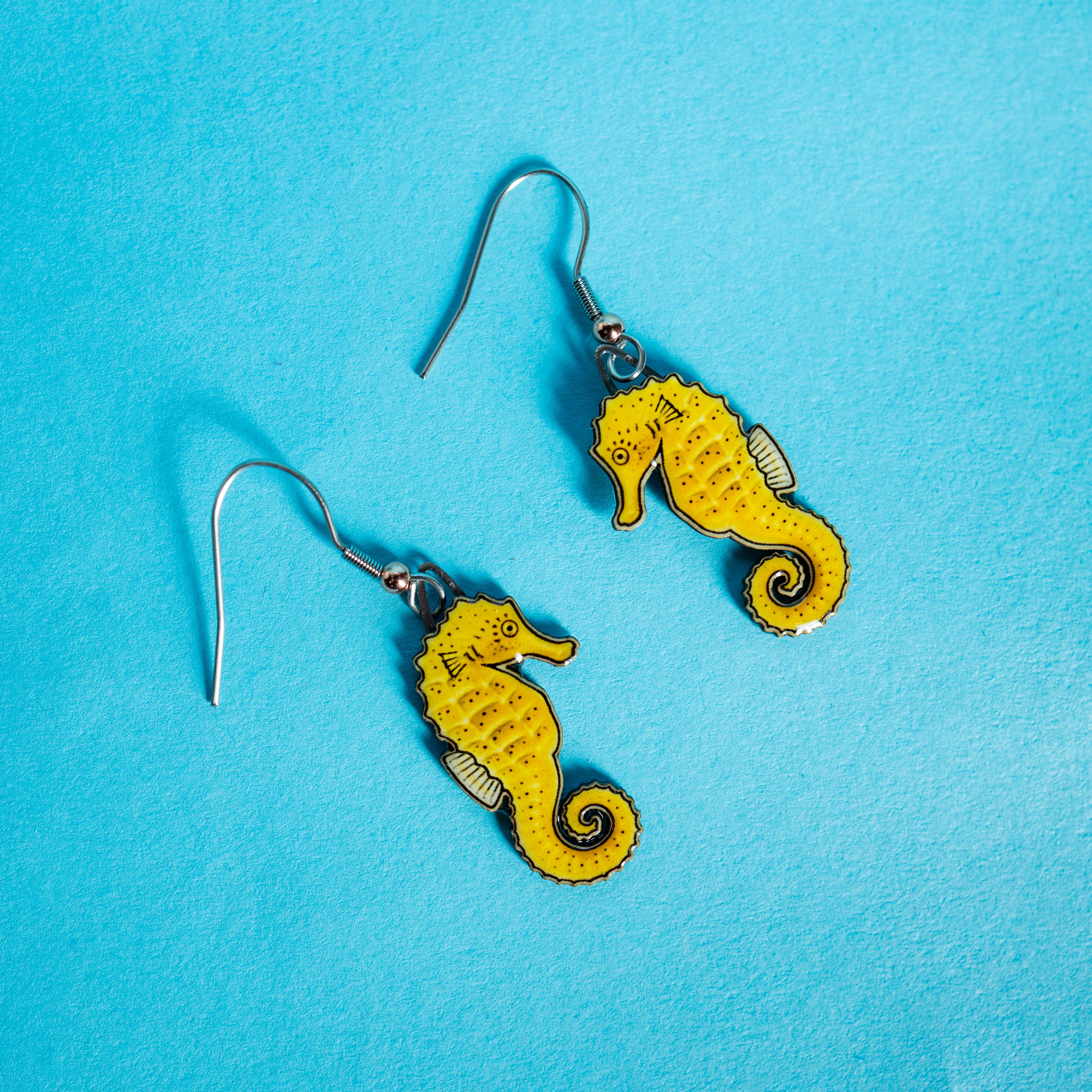 Yellow Seahorse Earrings