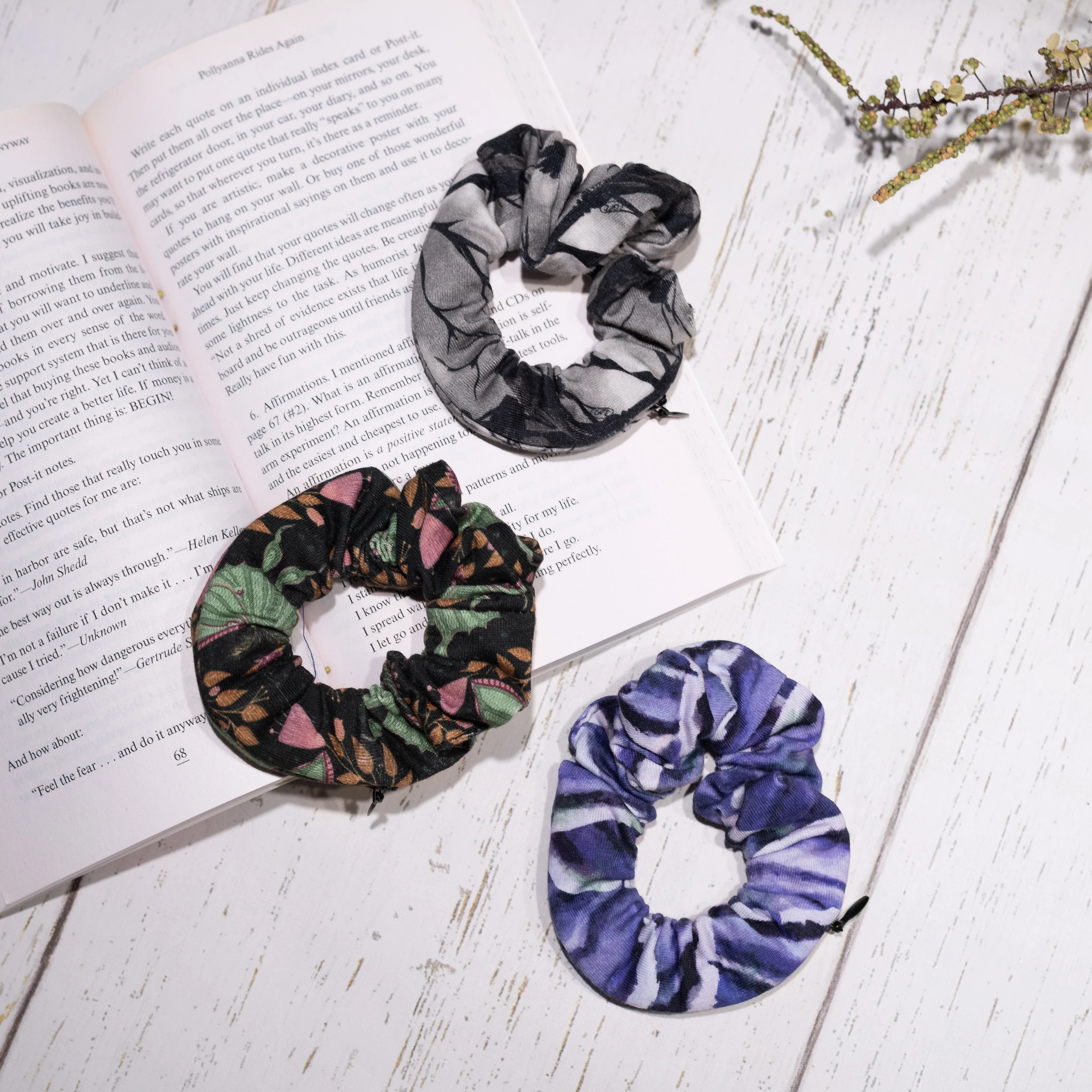 Woodland Wonders 3-Pack Scrunchies with Pocket
