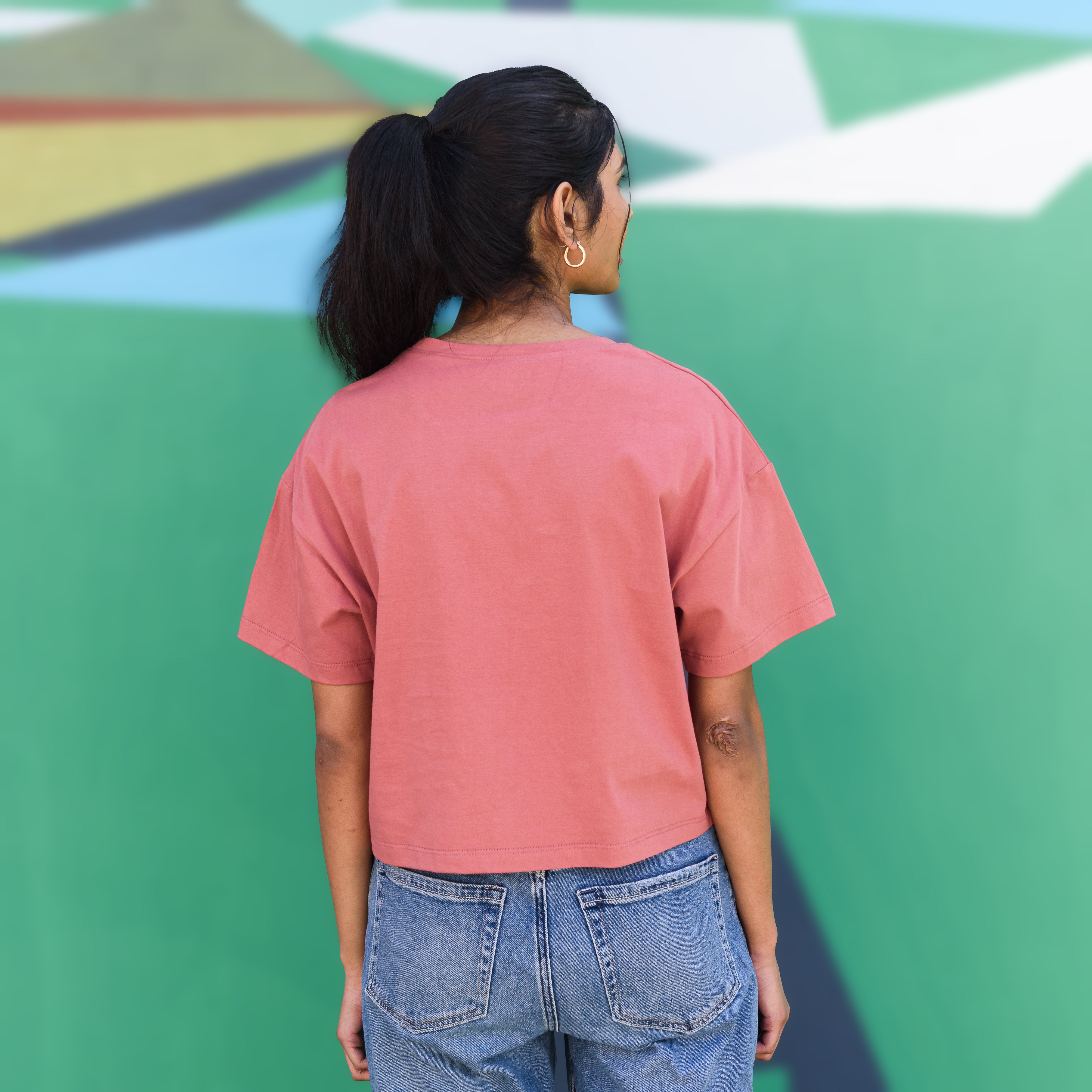 Slay the day! Juniors Oversized Crop T-Shirt