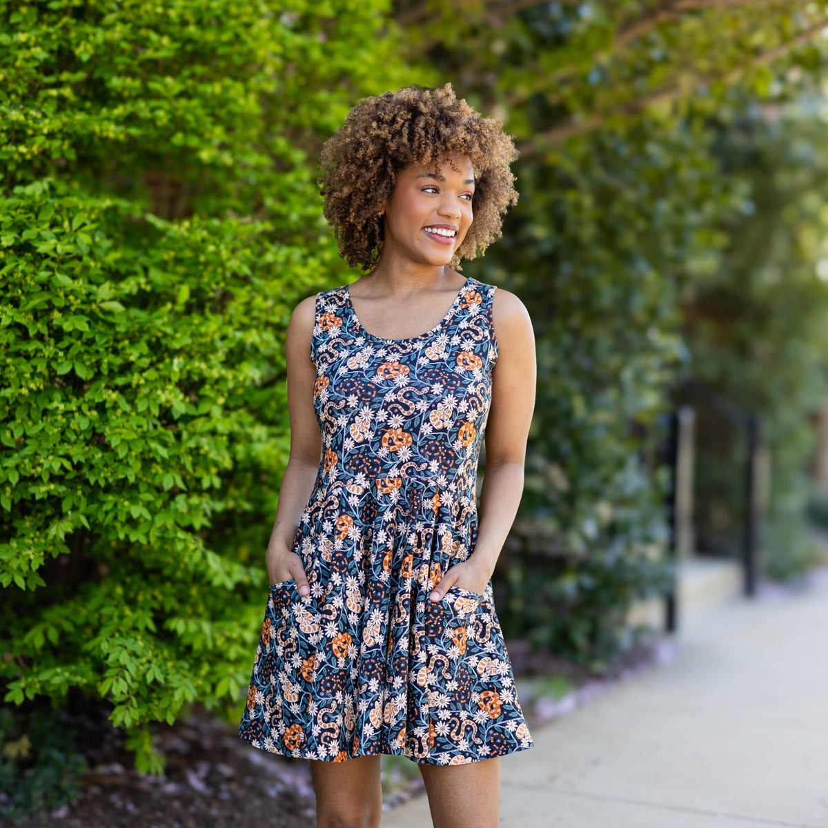 loose petite dresses Petite Studio's Lorraine Summer Dress in Red Floral