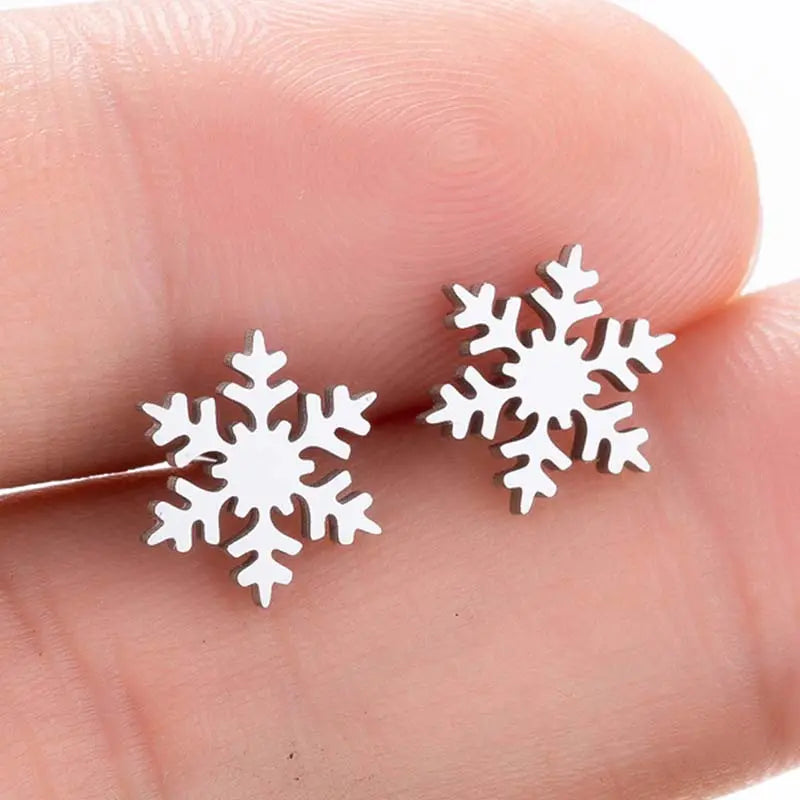 Snowflake Stainless Steel Earrings Svaha USA