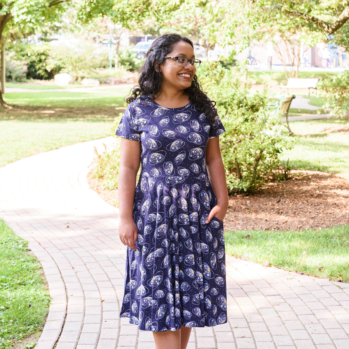 Solar System Petite Twirl Dress with Pockets