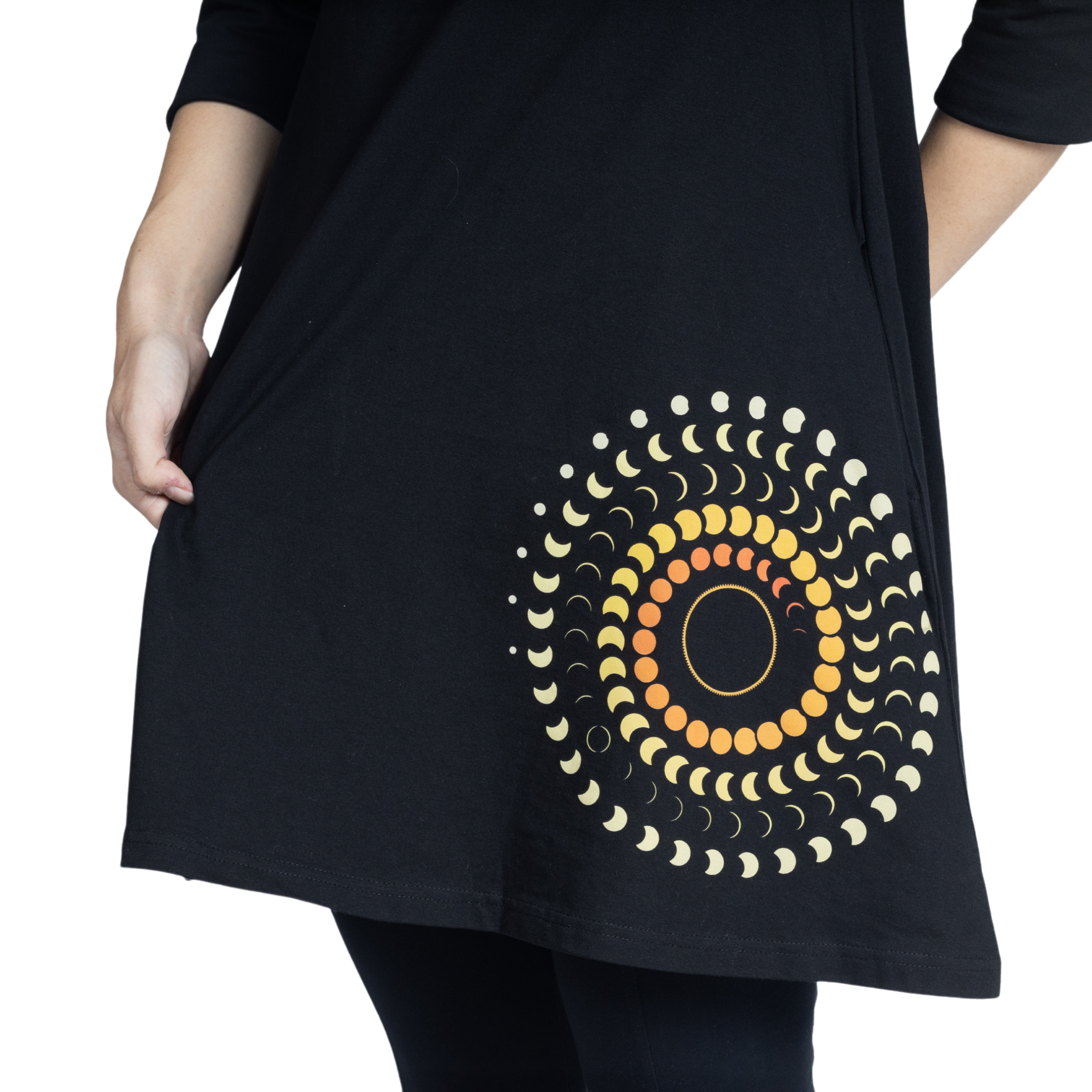 Solar Eclipse 3/4th Sleeves Long Tunic