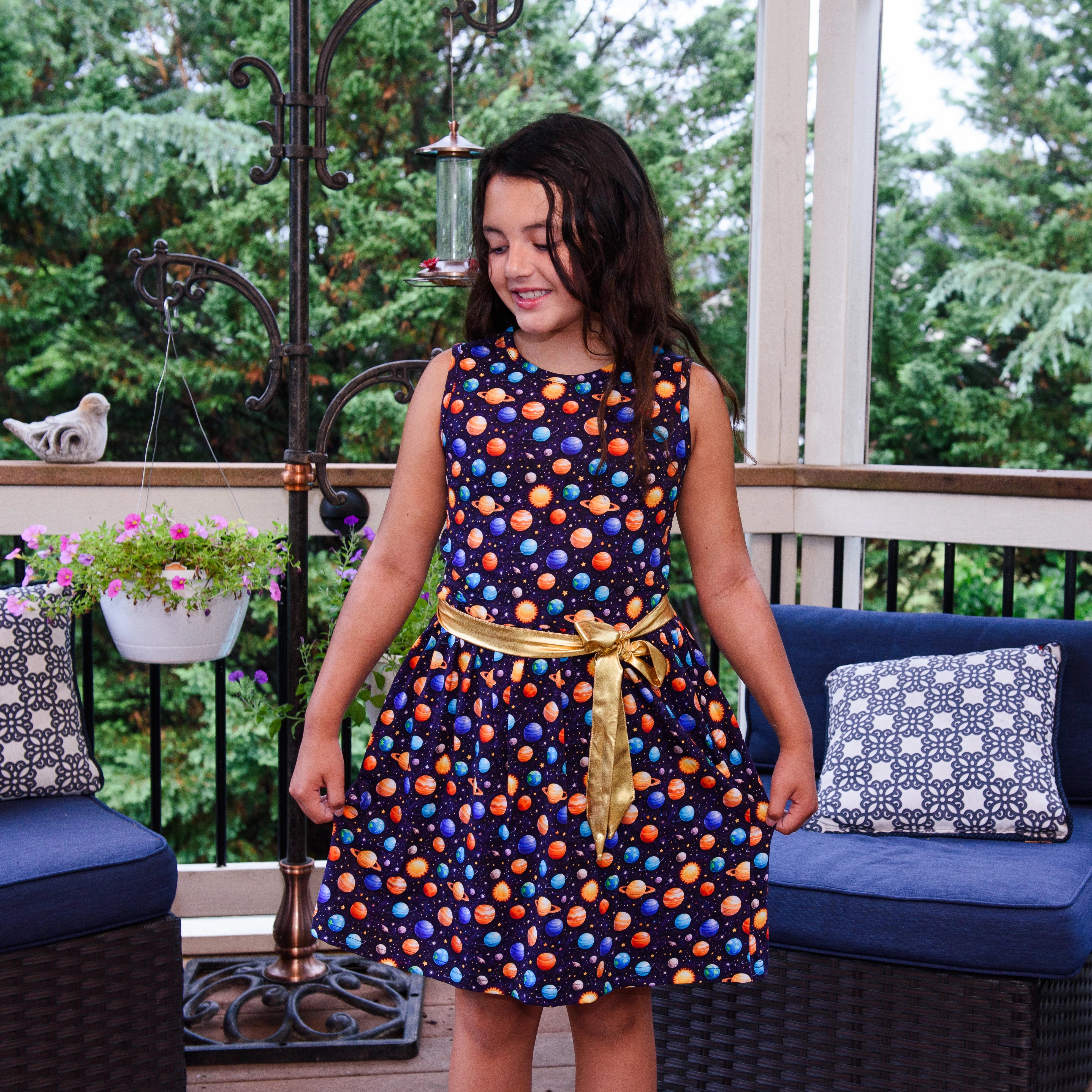 Space Kids Dress with Pockets