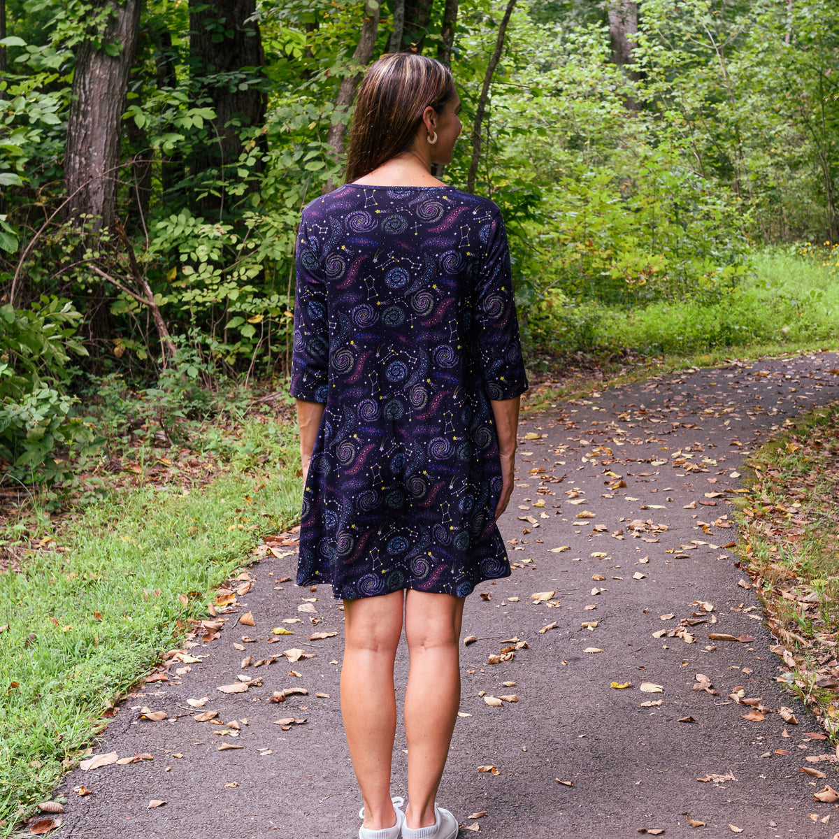 Starry Swirls Long Tunic with Pockets