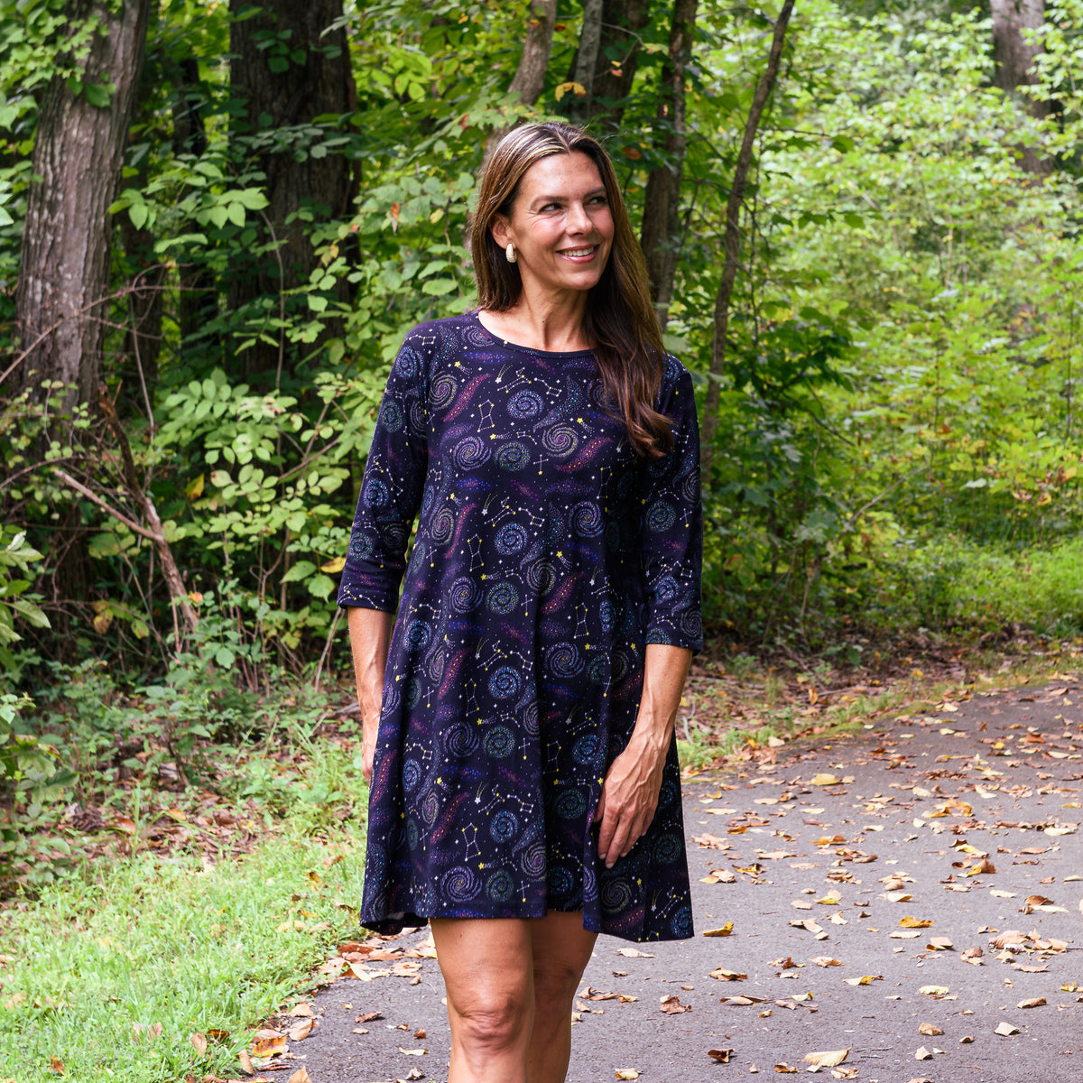 Starry Swirls Long Tunic with Pockets