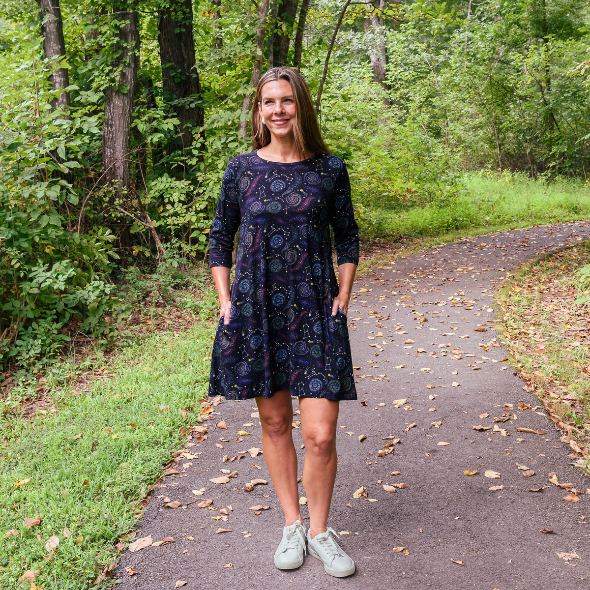 Starry Swirls Long Tunic with Pockets