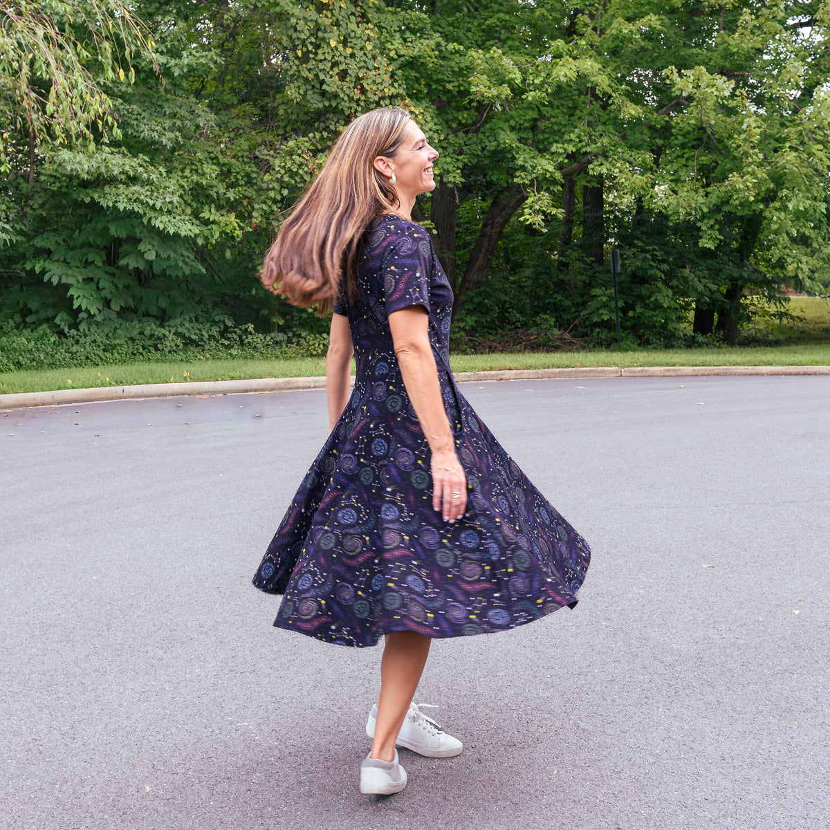 Starry Swirls Twirl Dress with Pockets