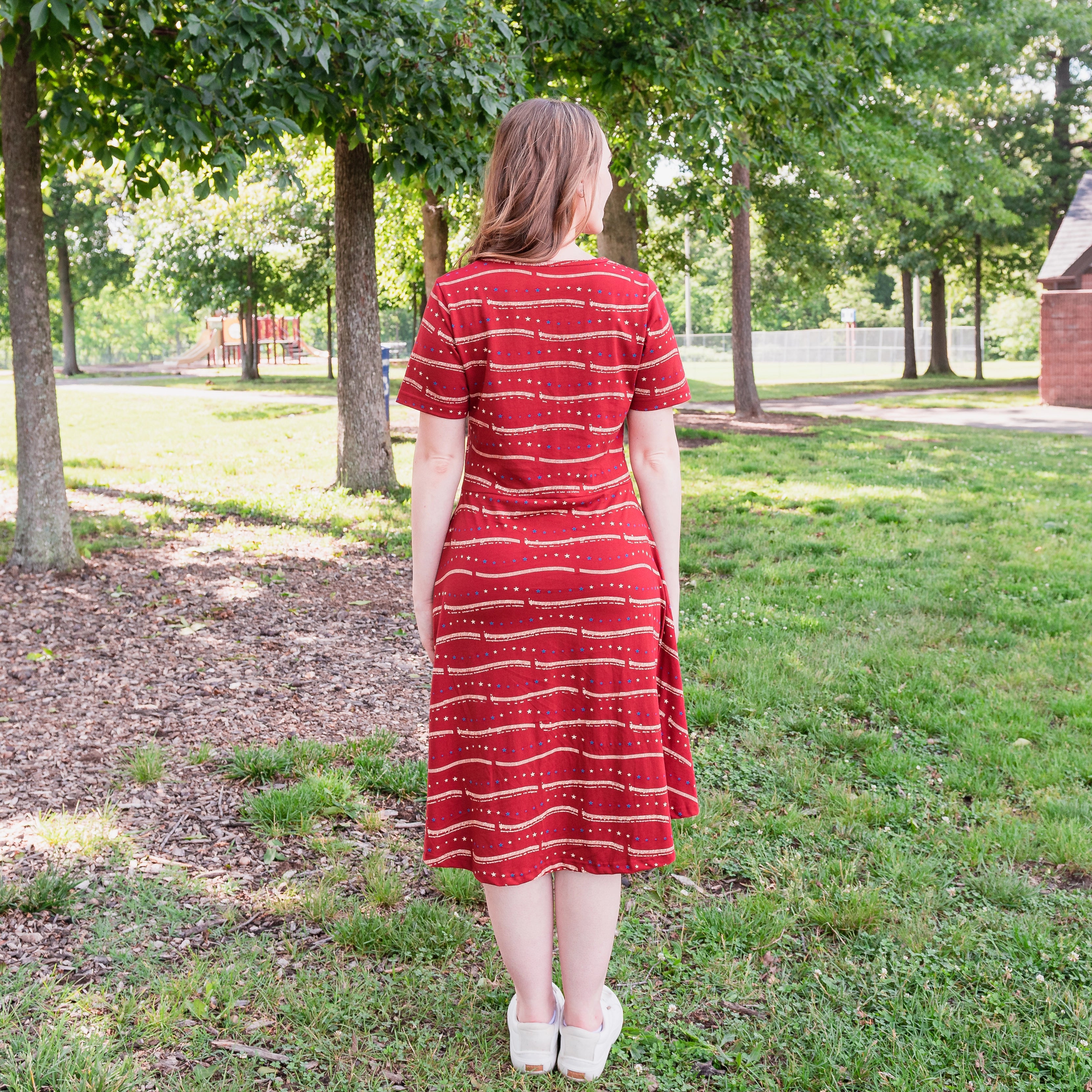 Star Spangled Banner Fit & Flare Dress with Pockets (ERROR)