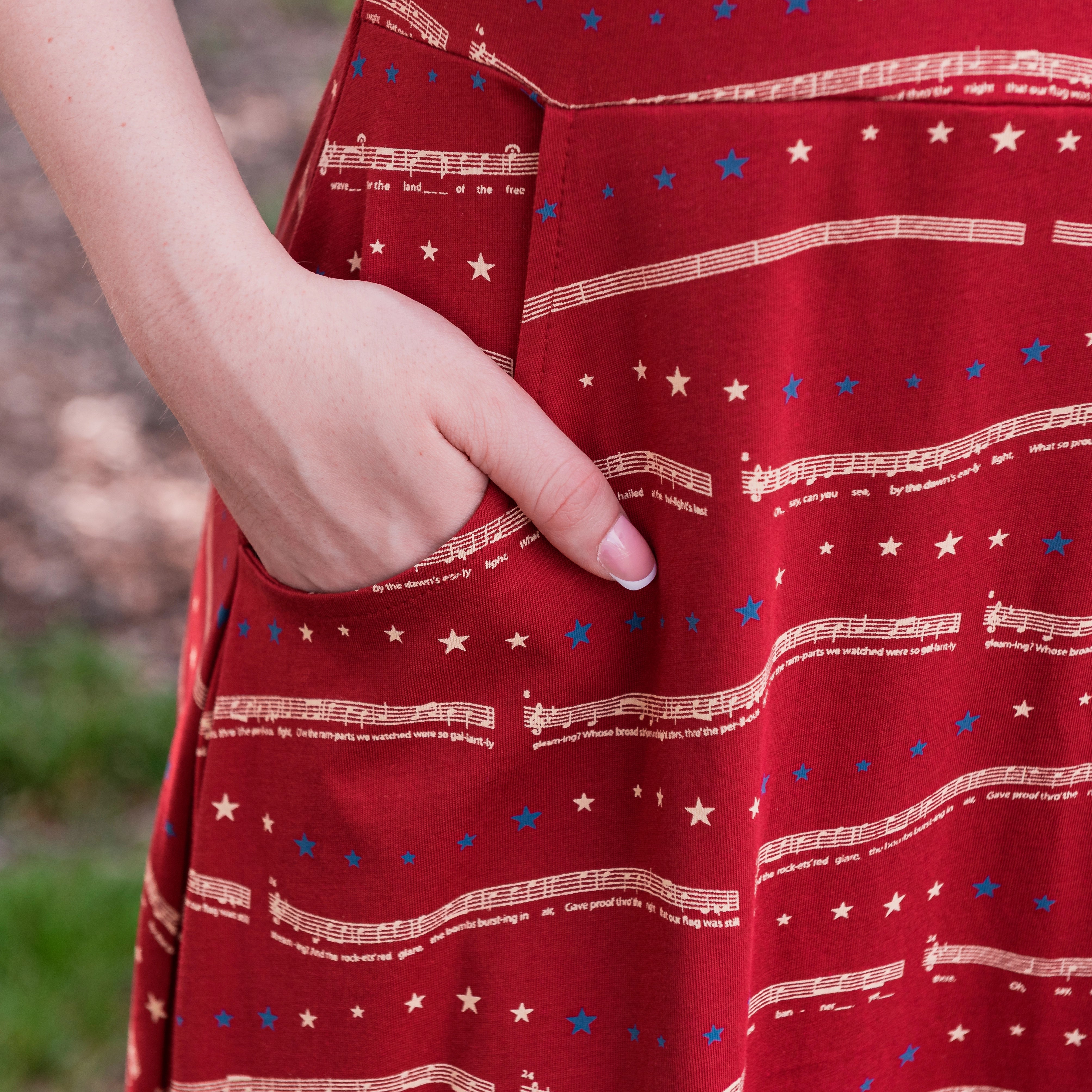Star Spangled Banner Fit & Flare Dress with Pockets (ERROR)
