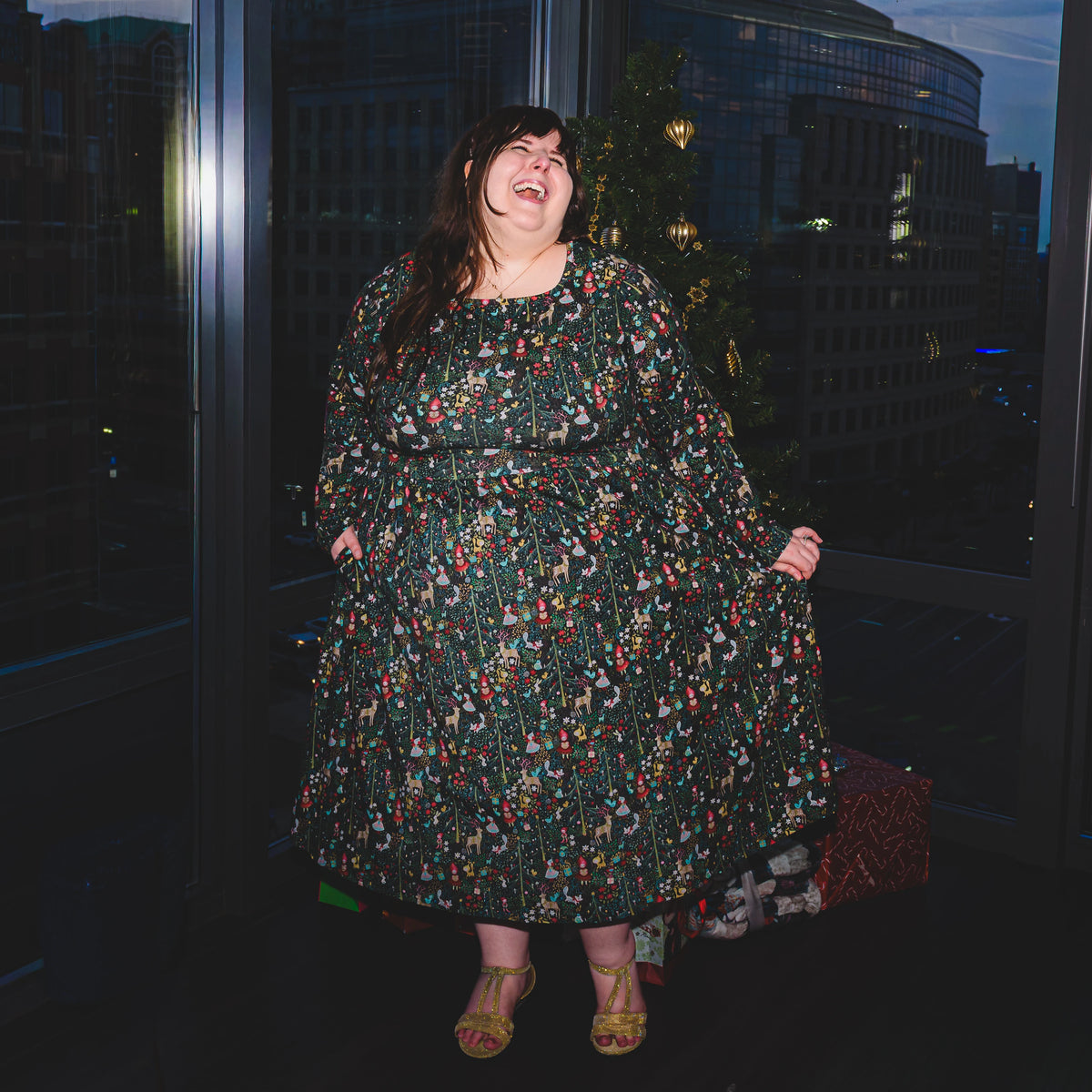 Storybook Holiday Midi Dress with Pockets
