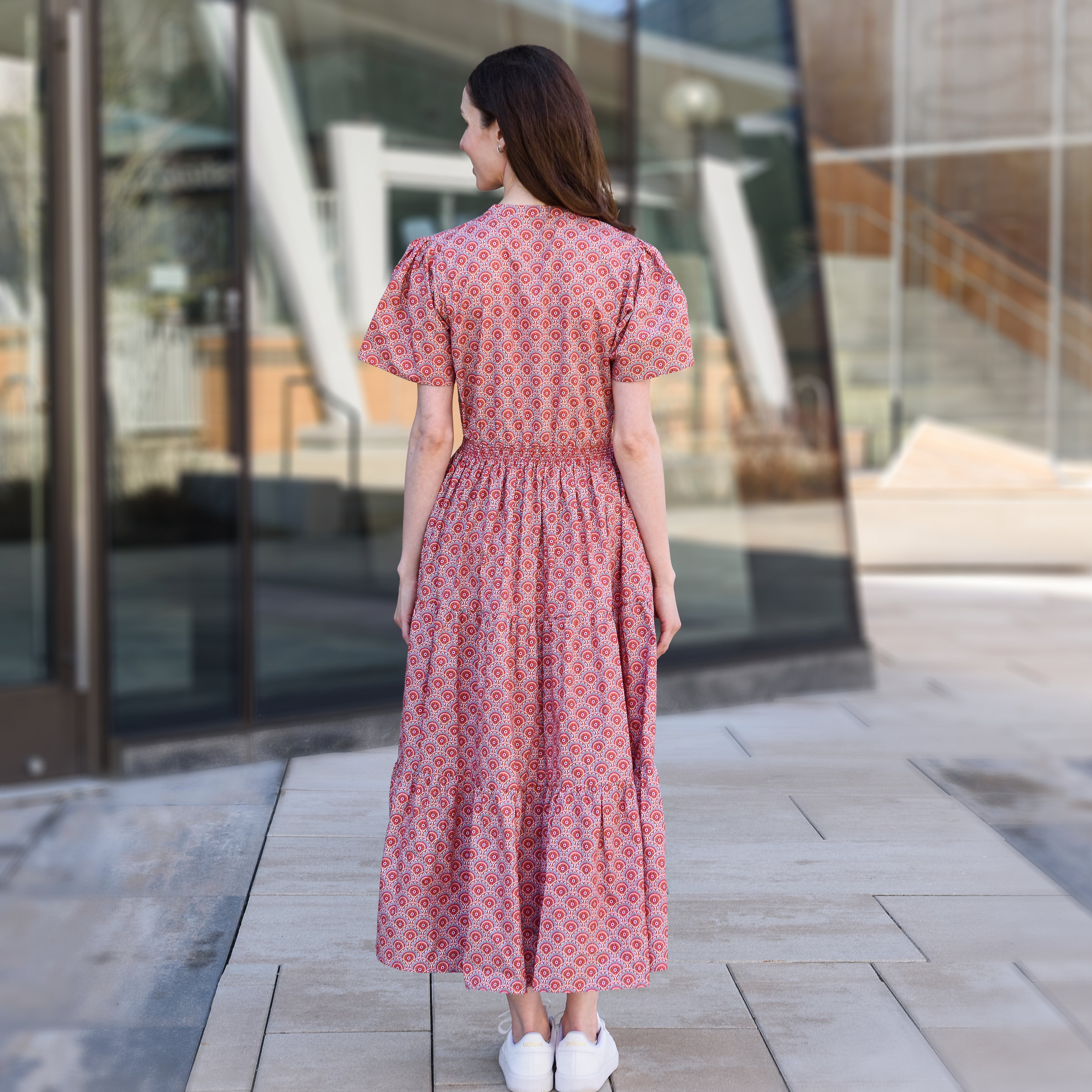 Ancient Gears Long Midi Woven Dress with Pockets