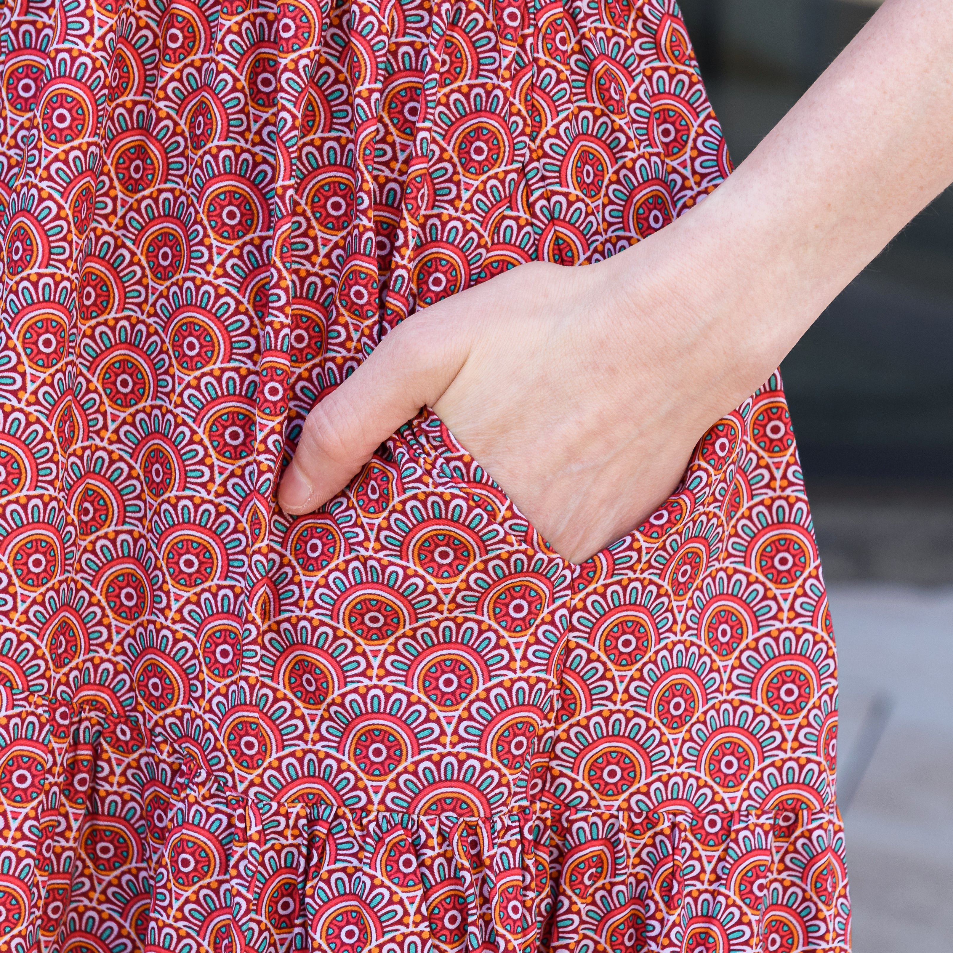 Ancient Gears Long Midi Woven Dress with Pockets