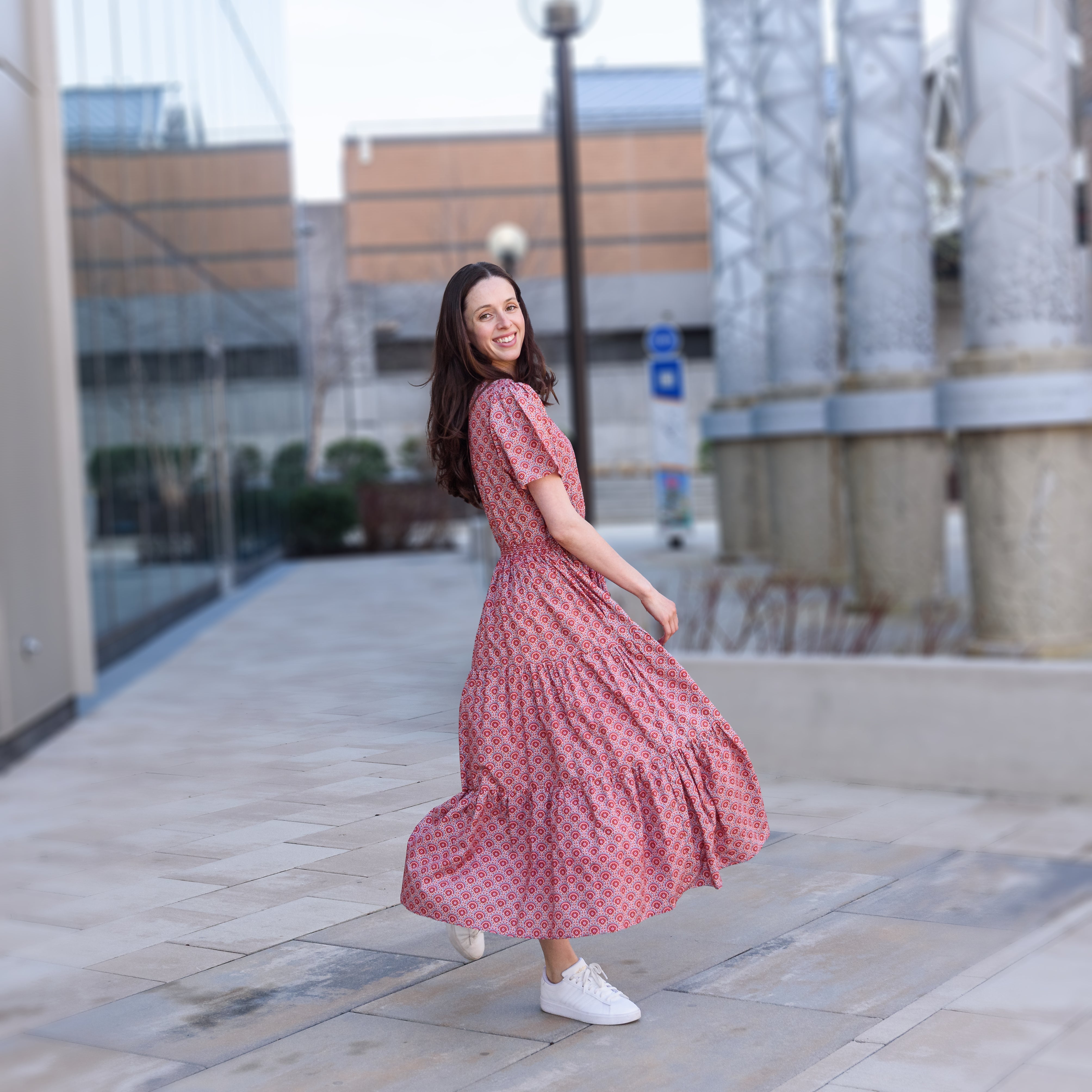 Ancient Gears Long Midi Woven Dress with Pockets