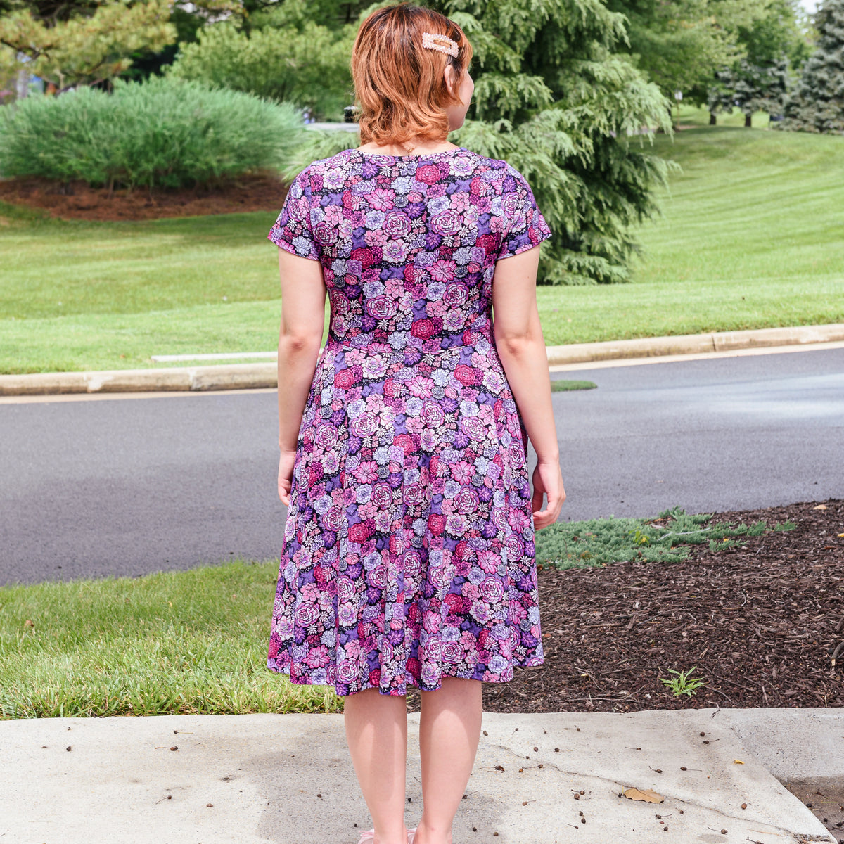 Succulents Petite Twirl Dress with Pockets