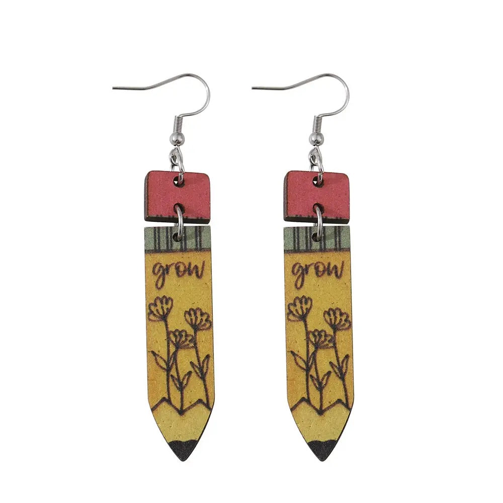 Sunflower Pencil Earrings