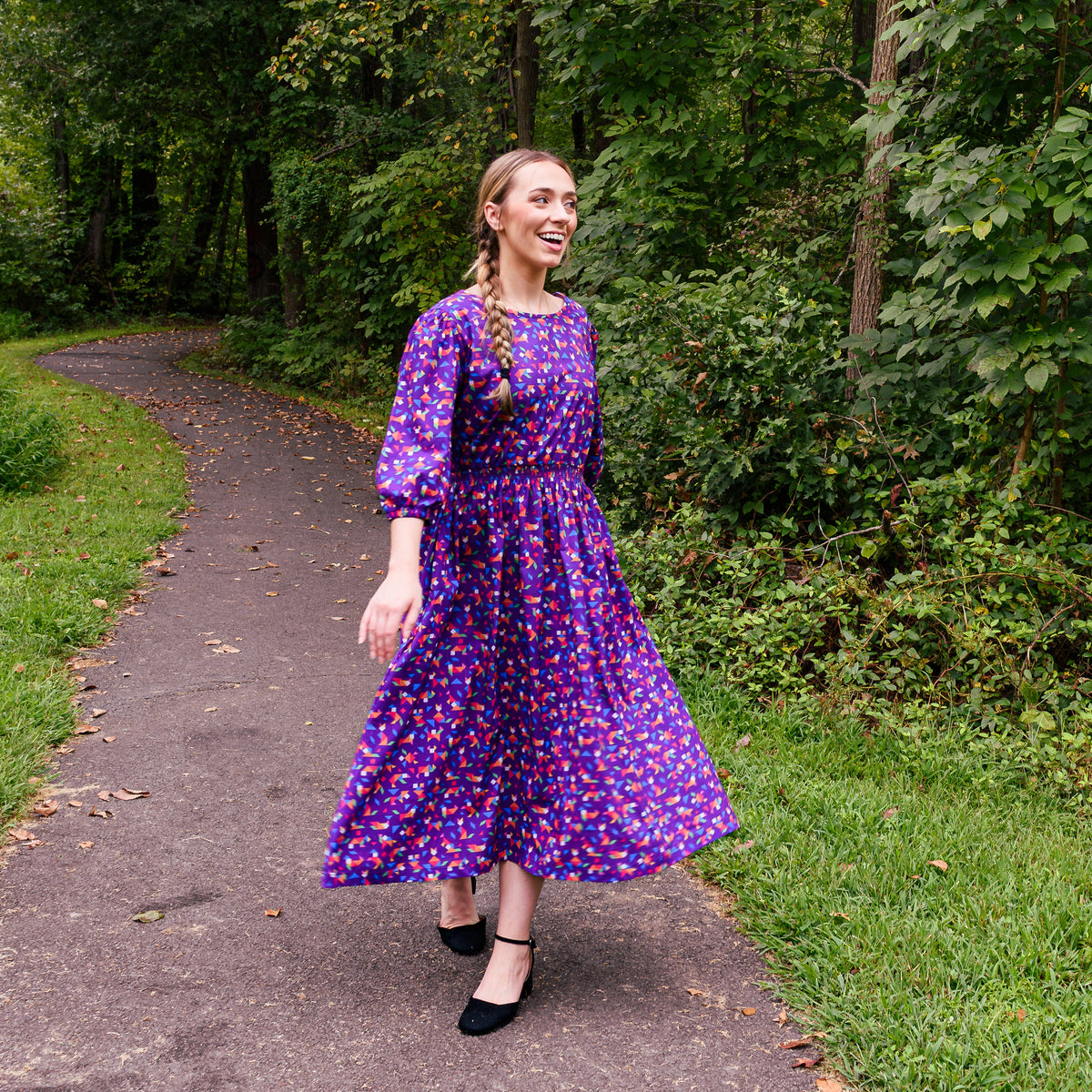 Tangram Zoo Woven Midi Dress with Pockets (ERROR)