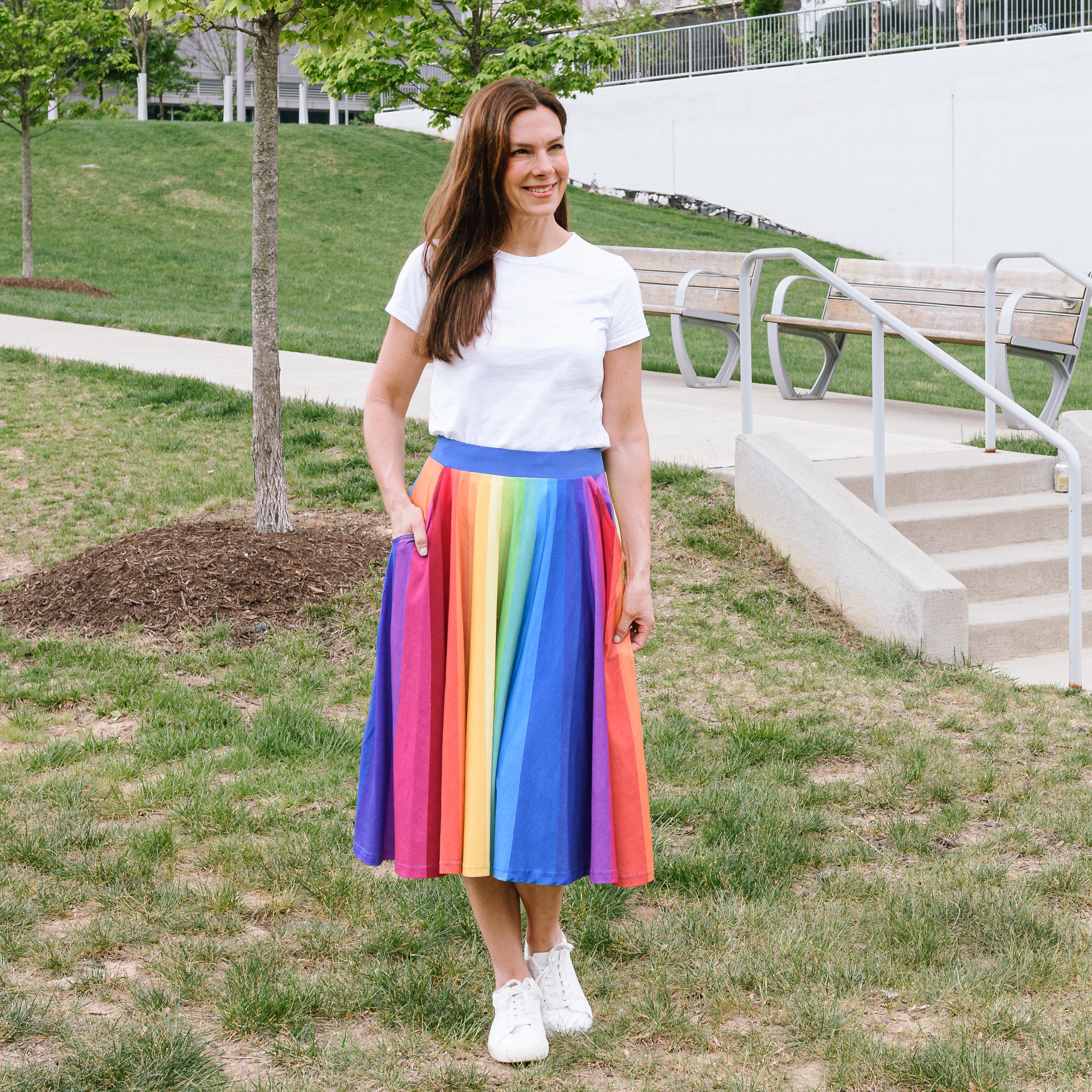 Technicolor Twirl Skirt with Pockets