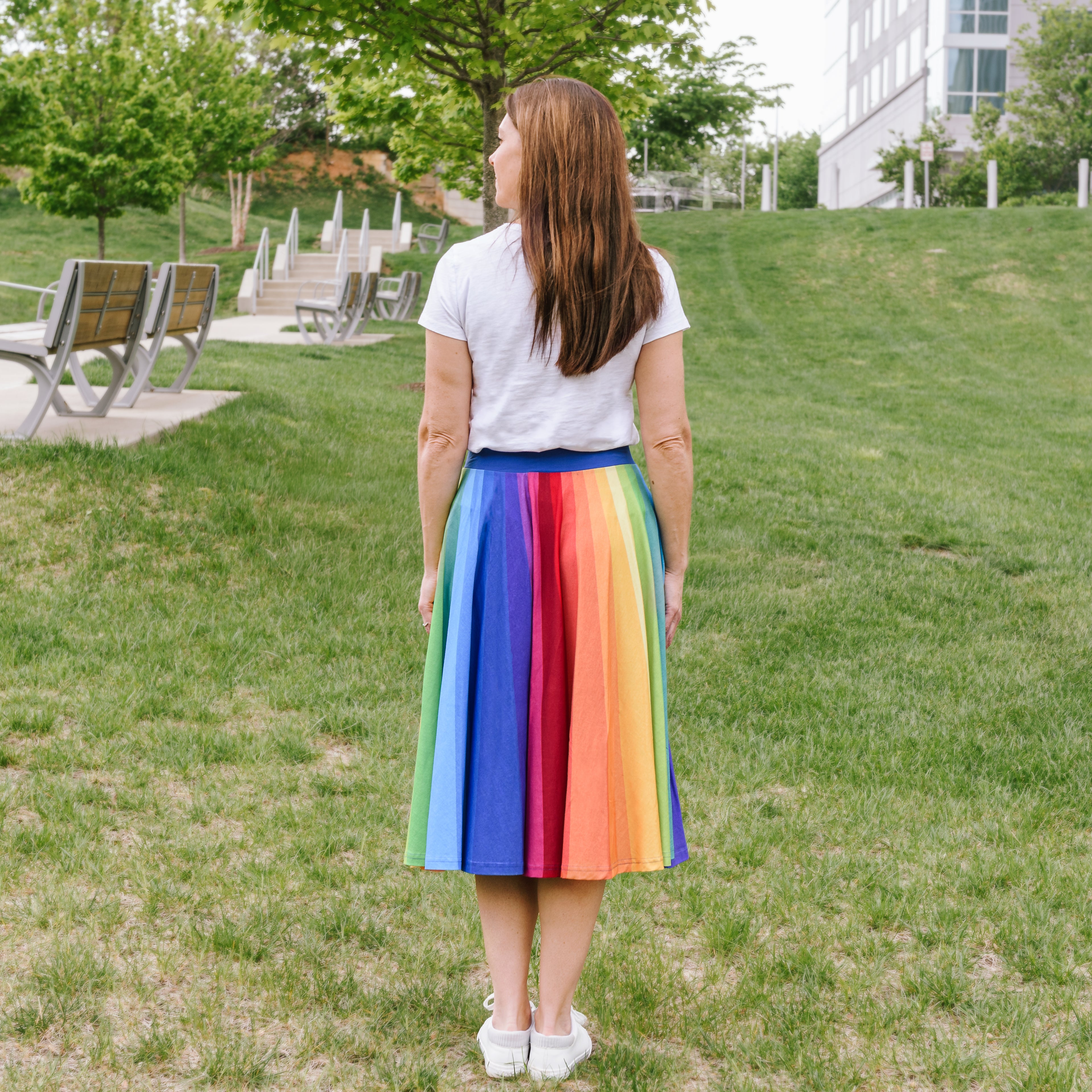 Technicolor Twirl Skirt with Pockets