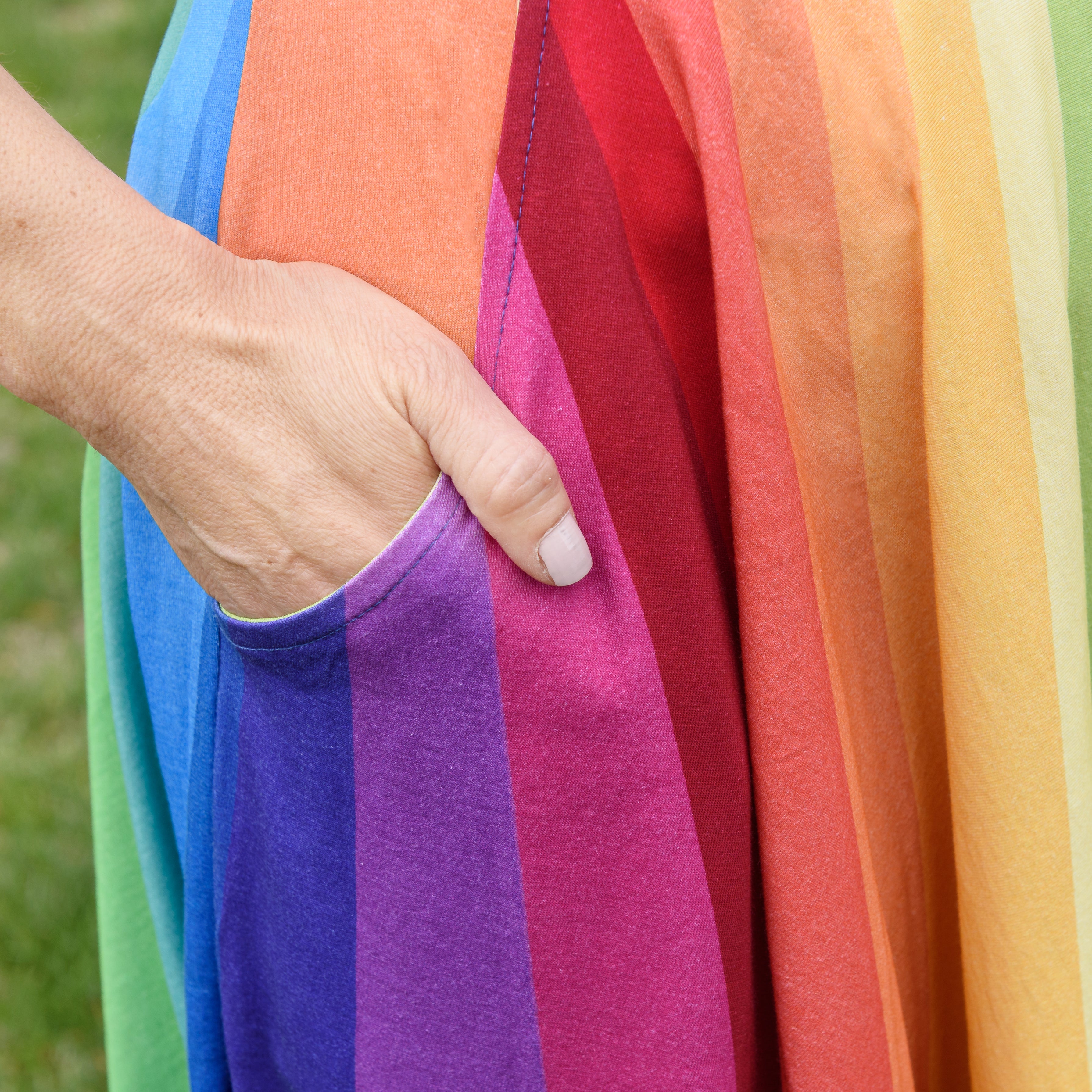 Technicolor Twirl Skirt with Pockets