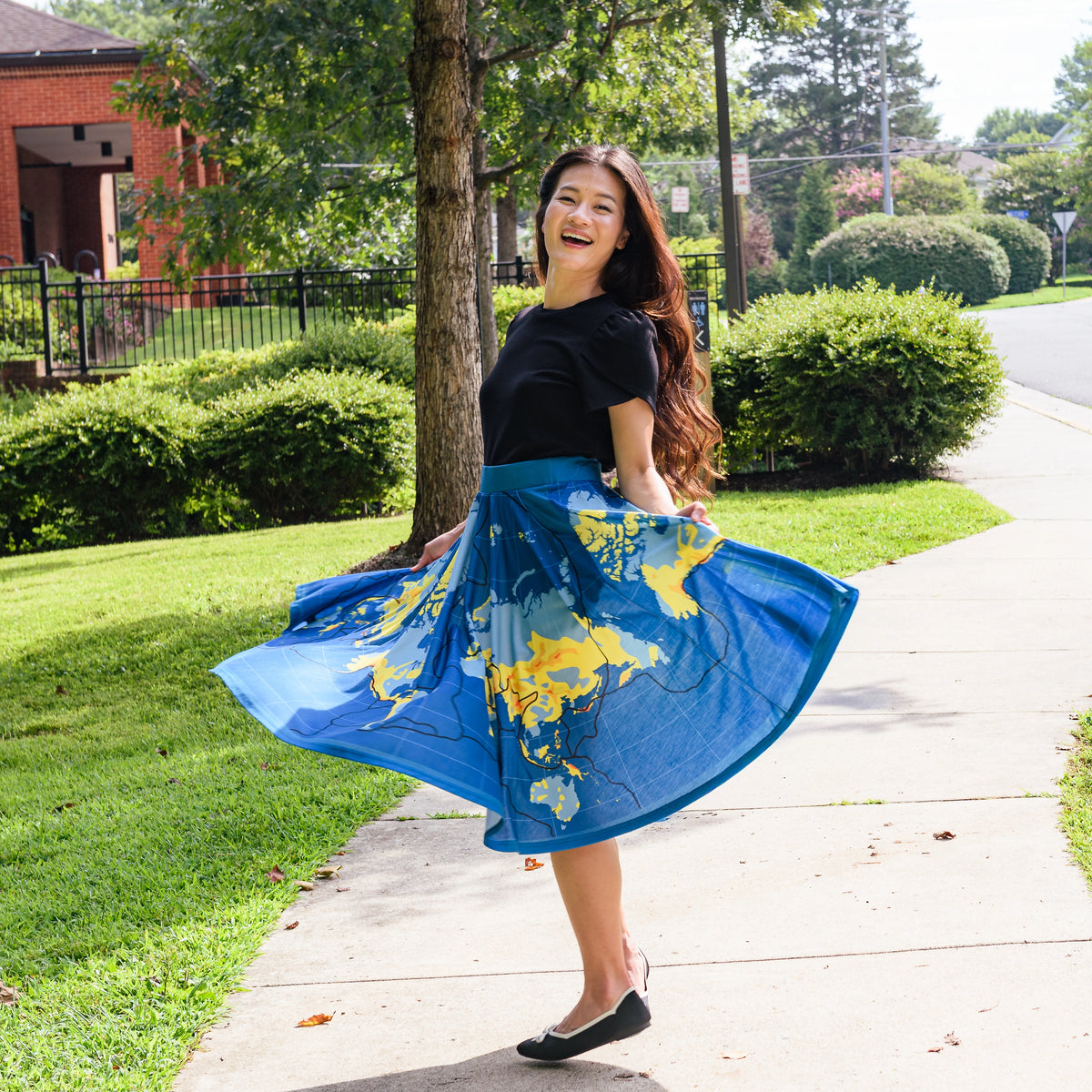Tectonic Plates Twirl Skirt with Pockets