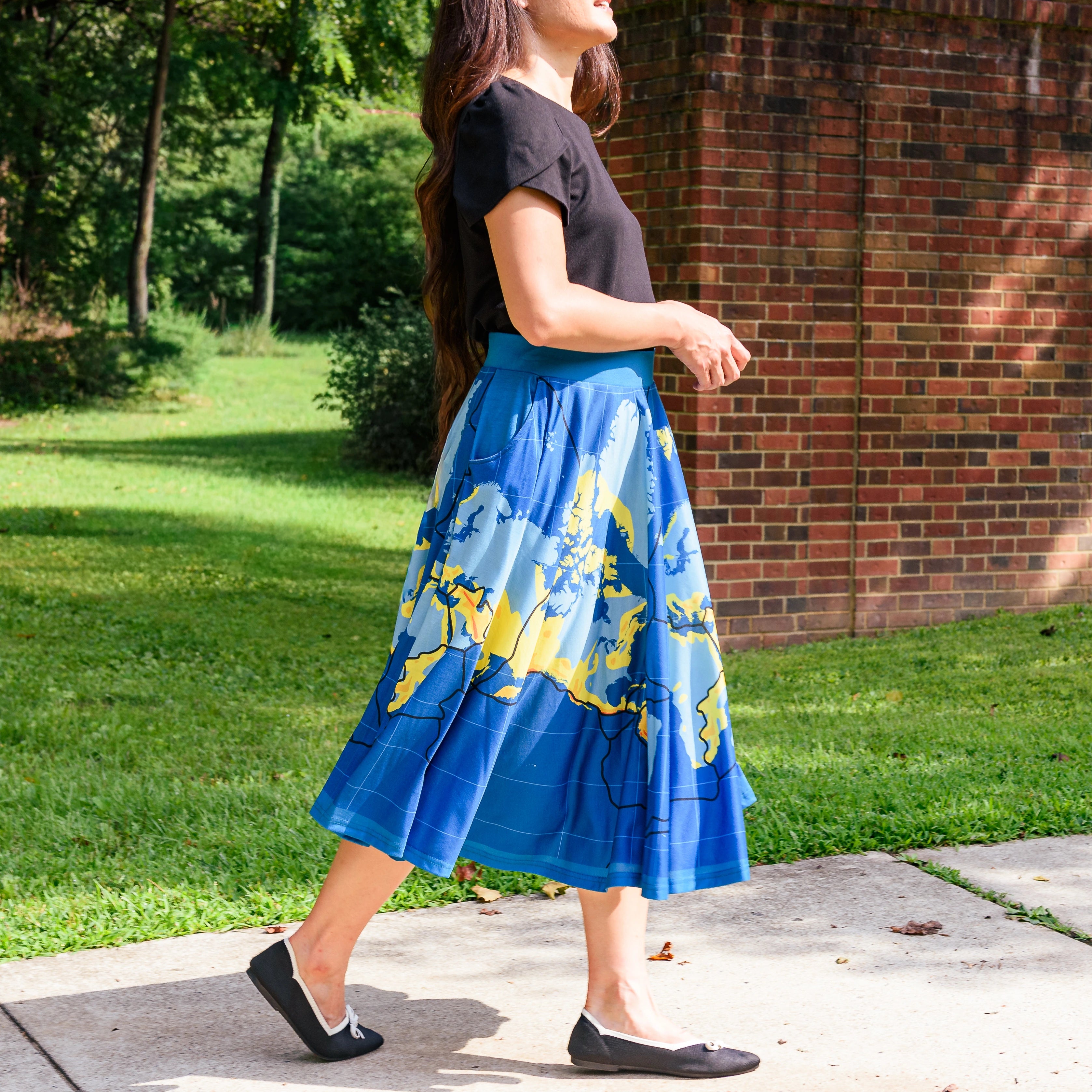 Tectonic Plates Twirl Skirt with Pockets