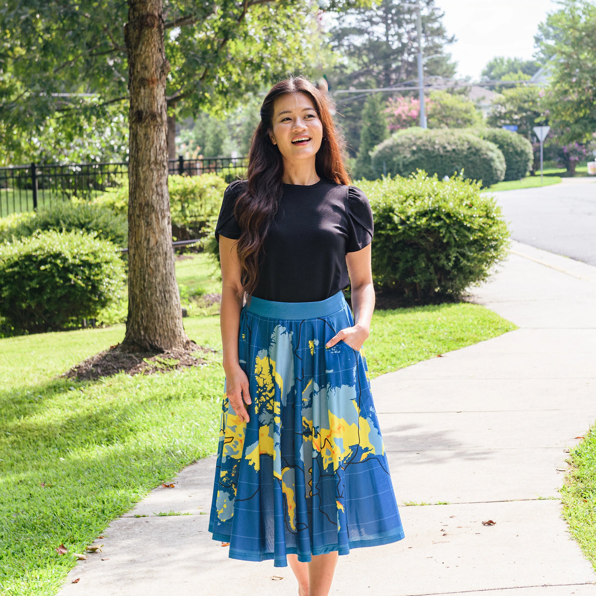 Tectonic Plates Twirl Skirt with Pockets