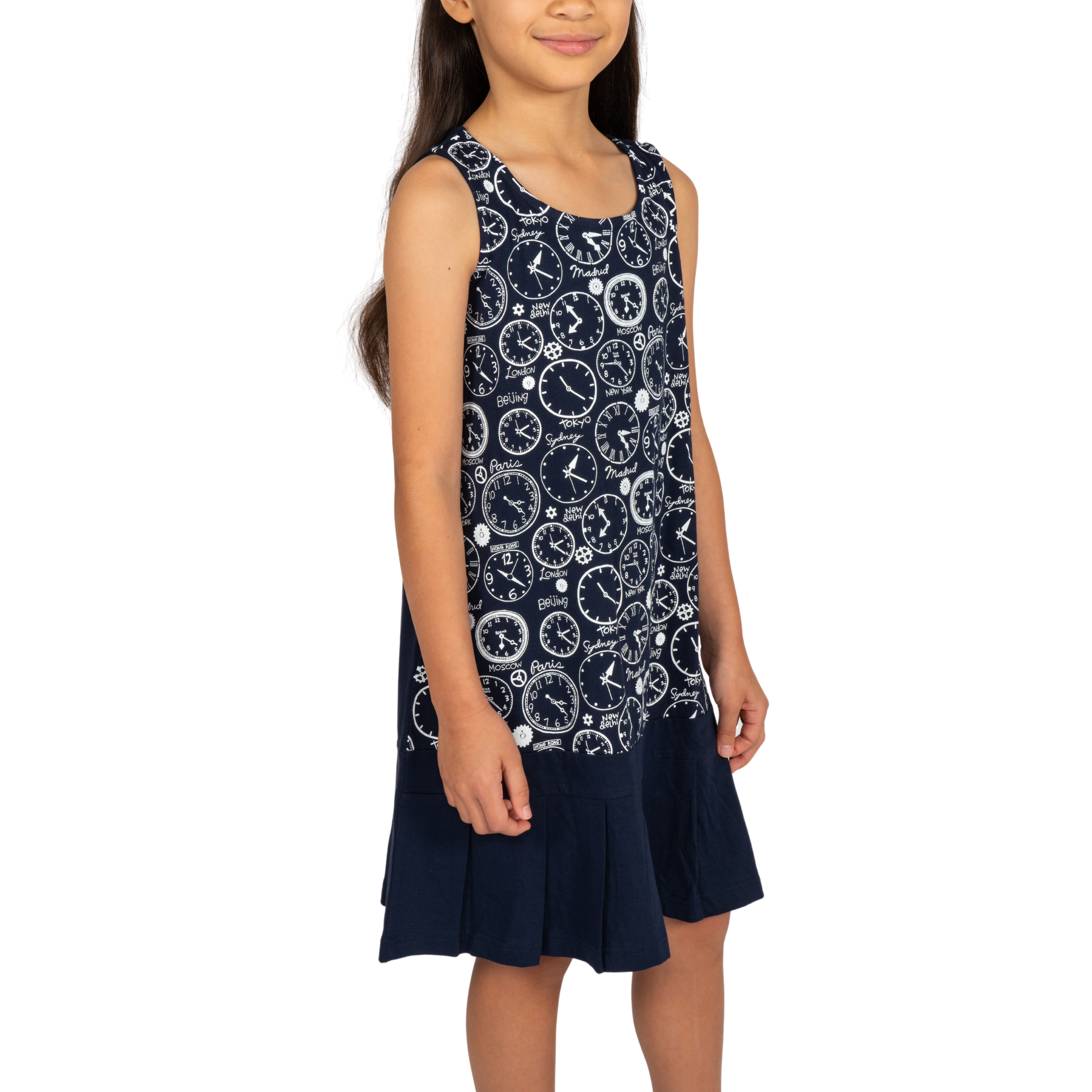 Time Zones Sleeveless Kids Dress