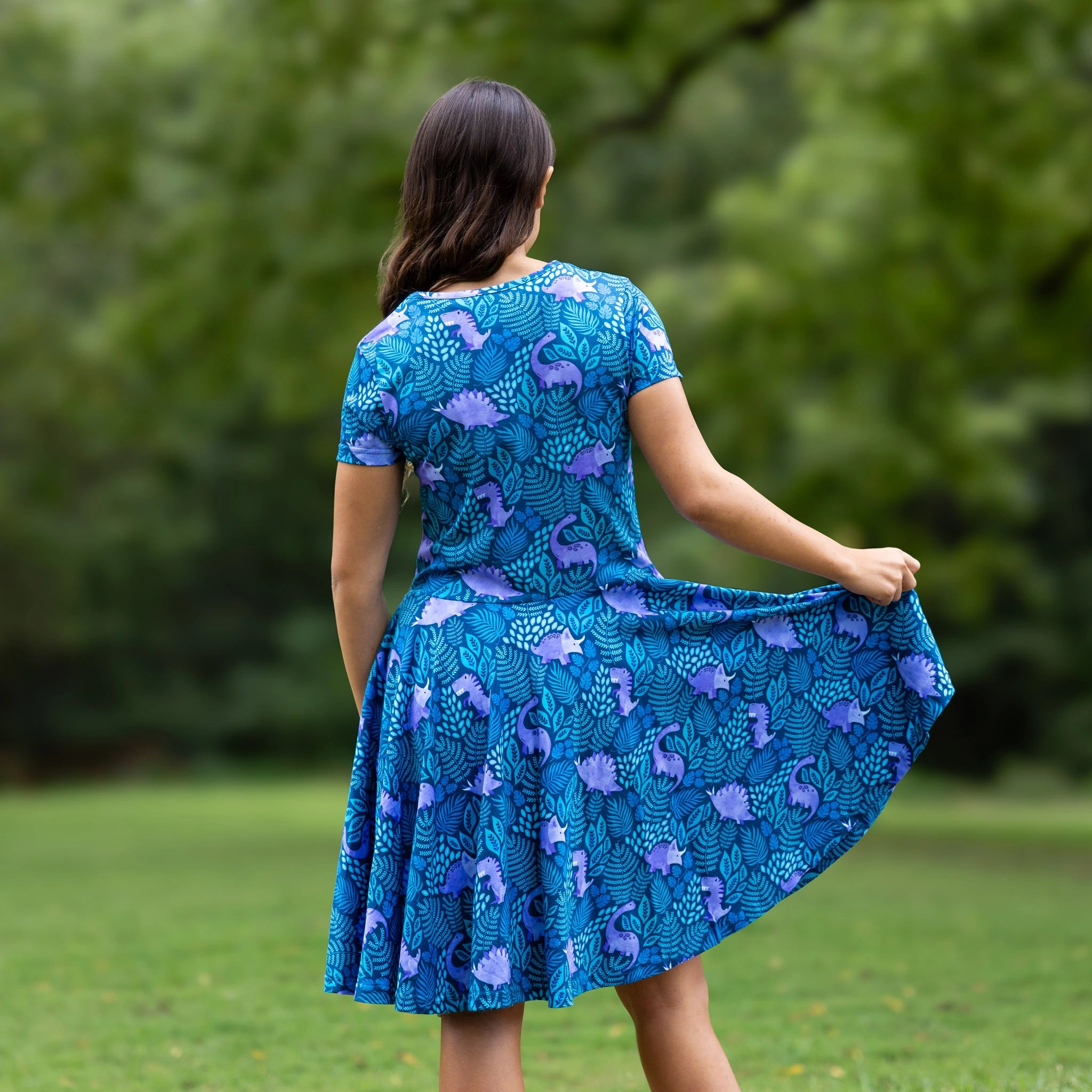 Tropical Dinosaur Kids Twirl Dress