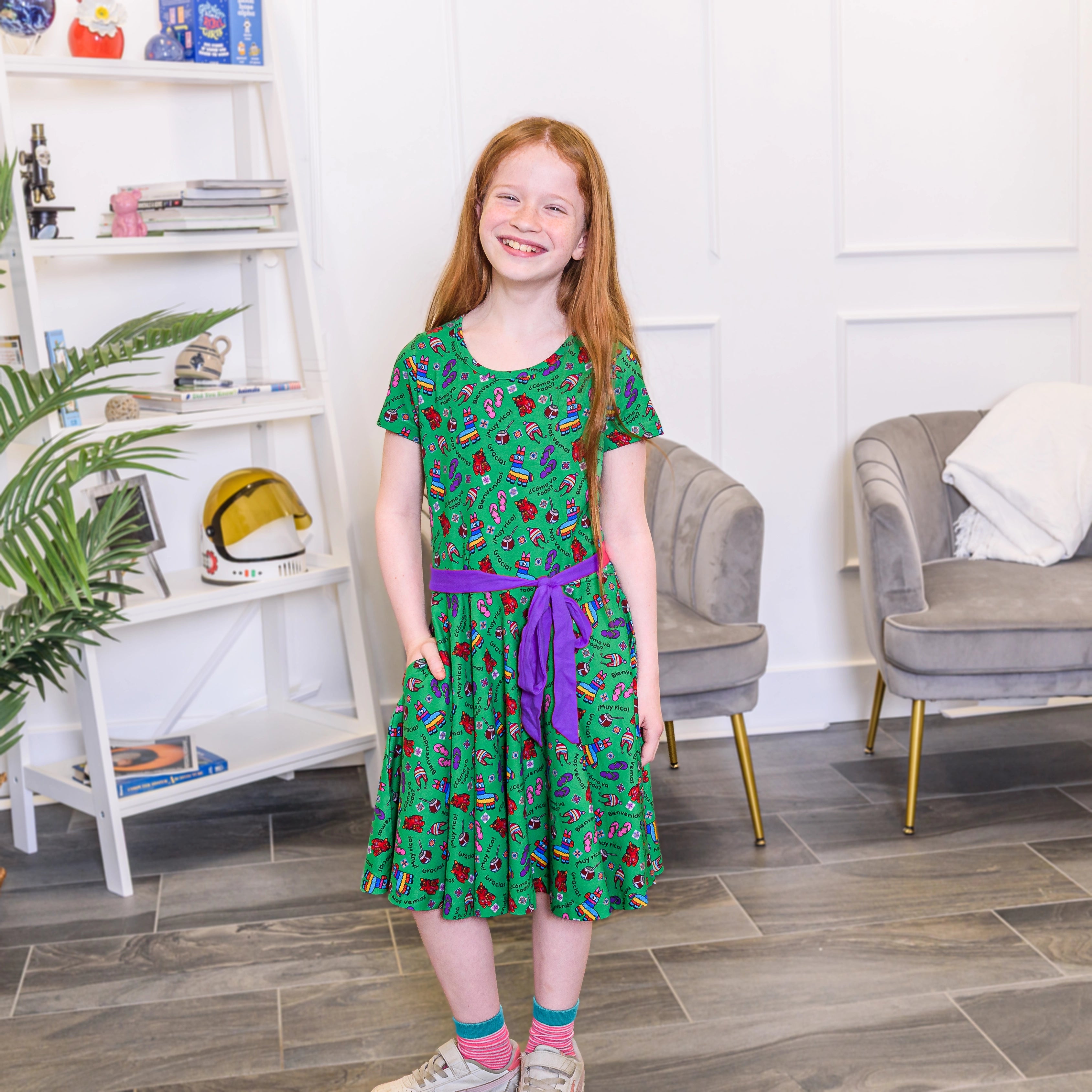Vida de Colores Kids Twirl Dress with Pockets