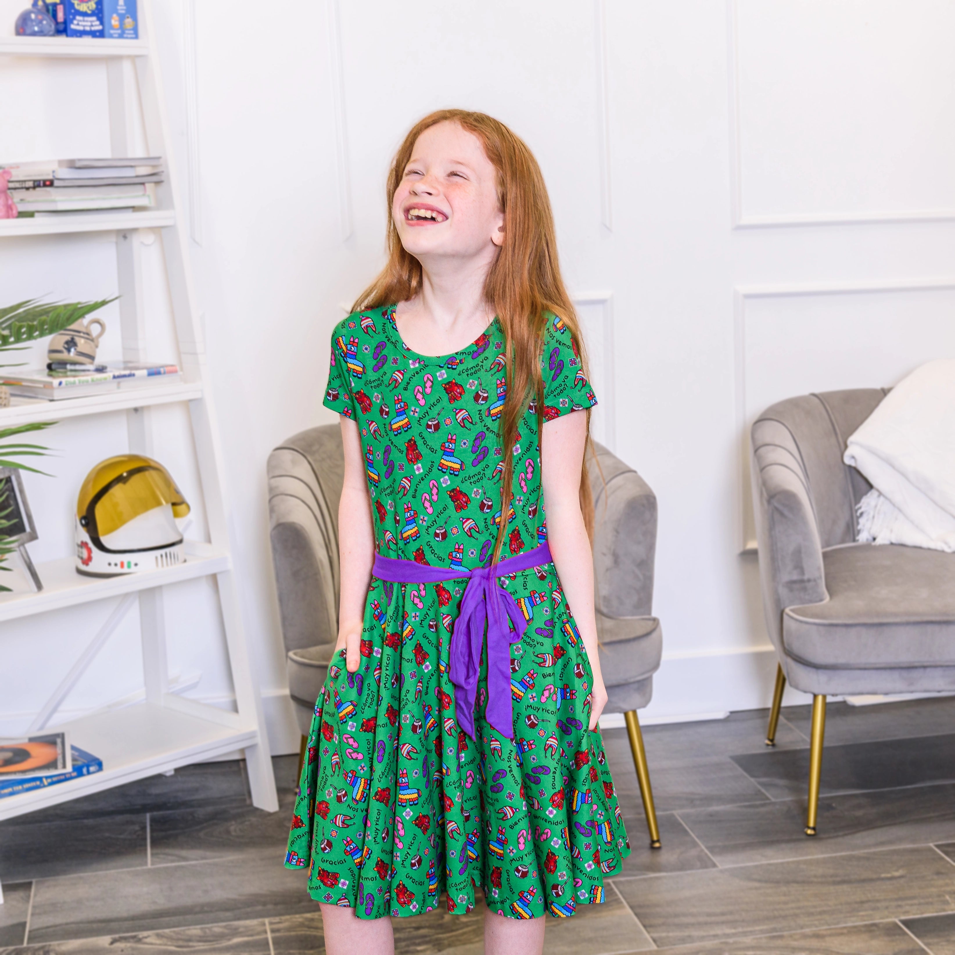 Vida de Colores Kids Twirl Dress with Pockets