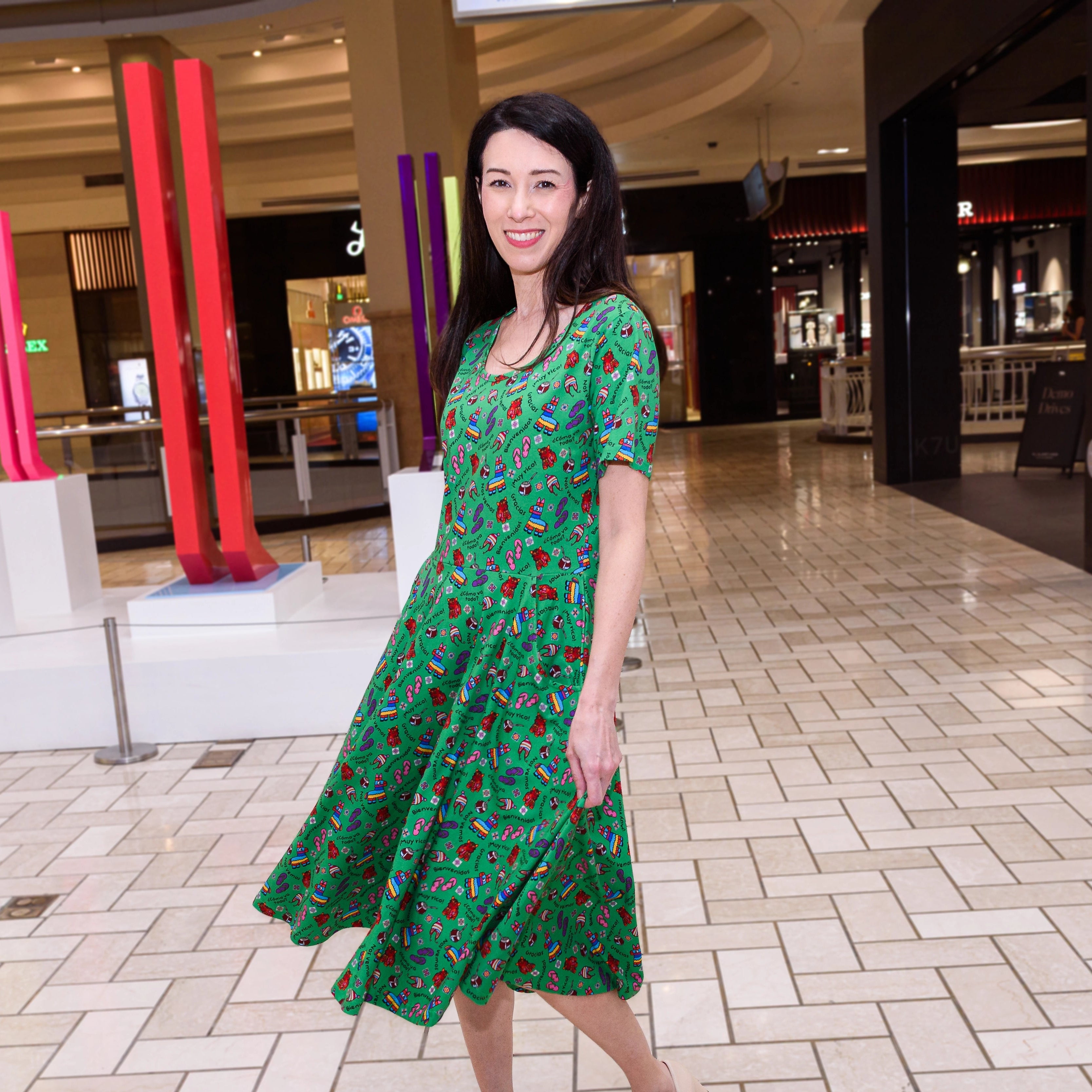 Vida de Colores Twirl Dress with Pockets