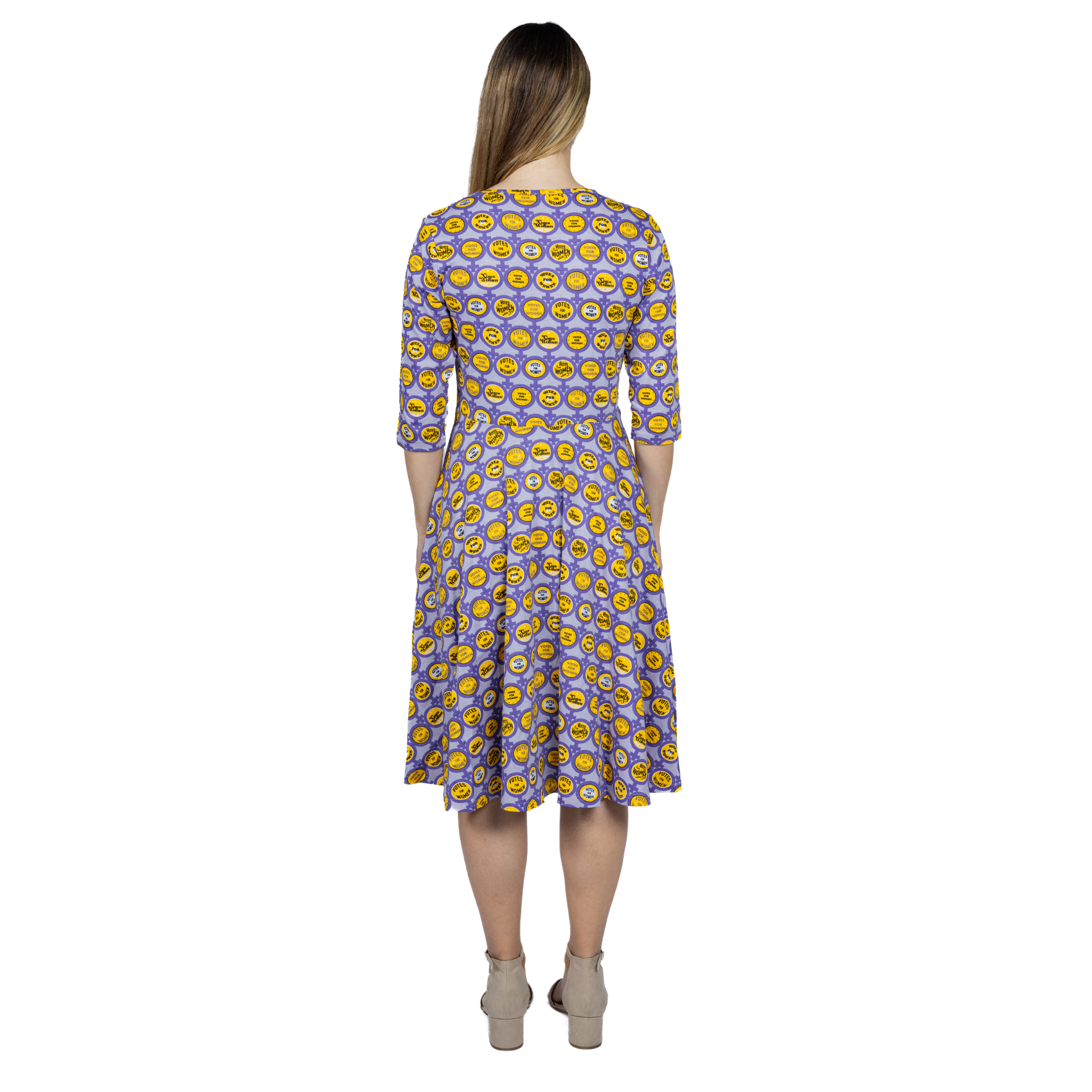 Votes for Women 3/4th Sleeves Twirl Dress