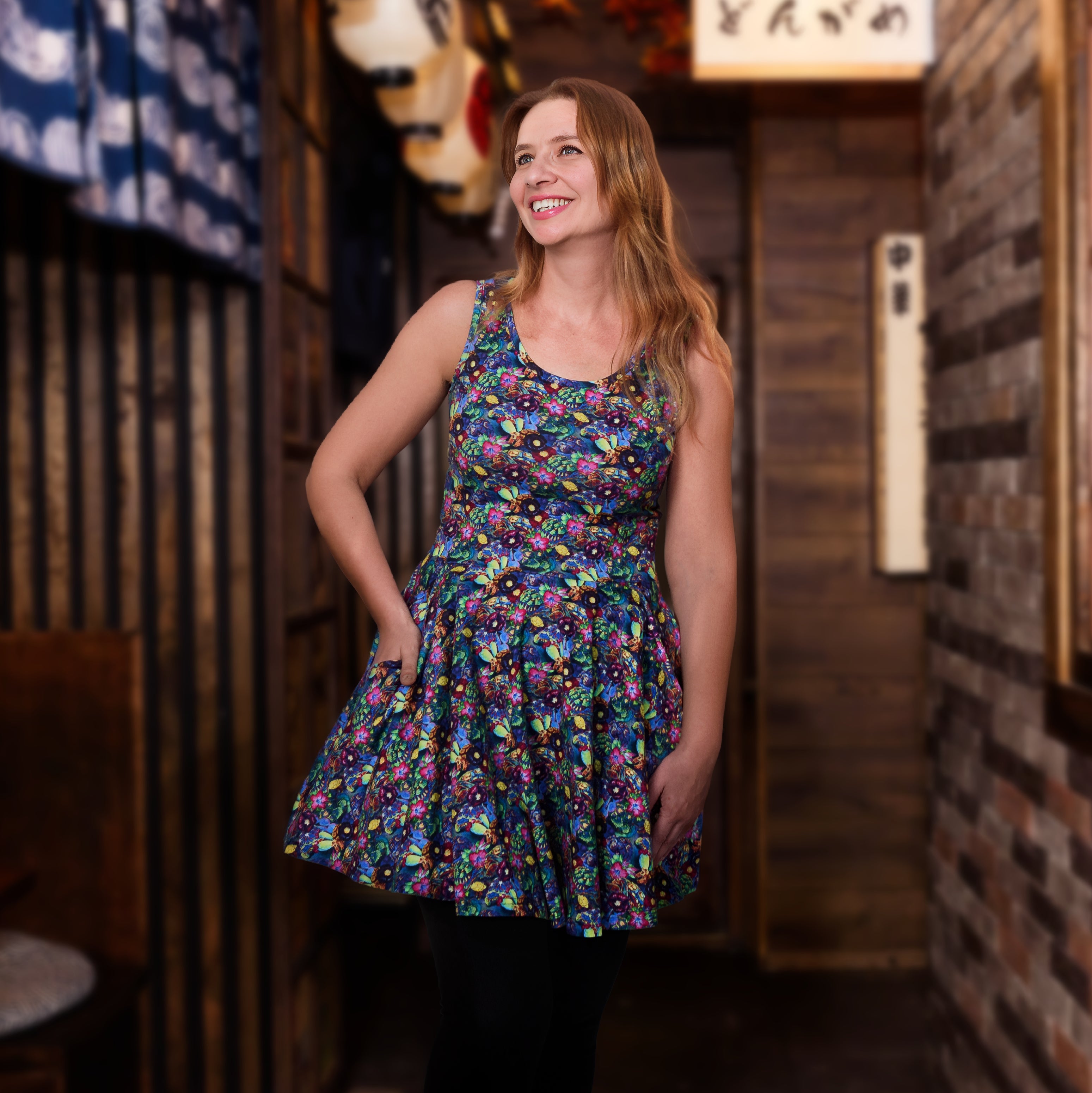 Watercolor Tortoise Skater Dress