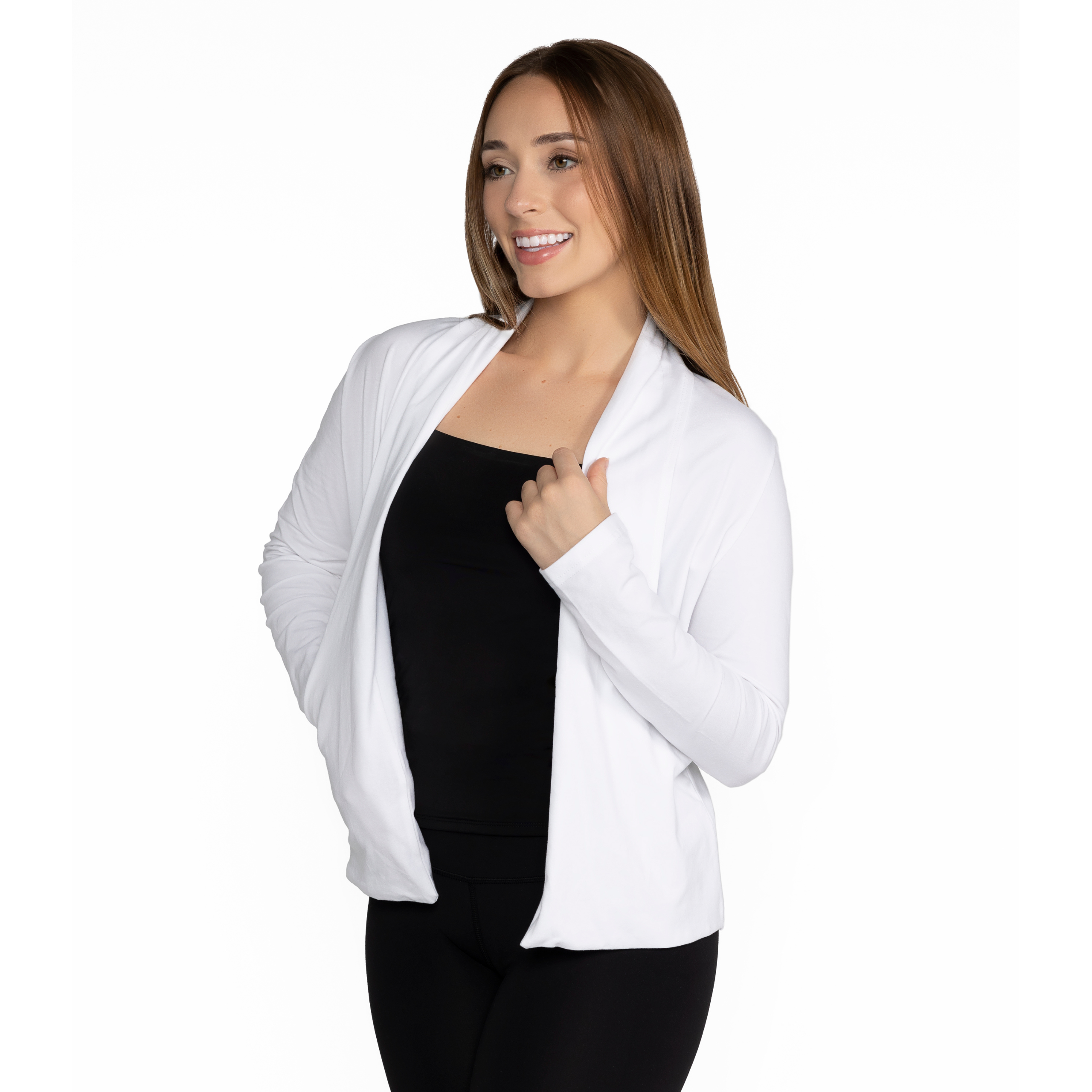 White Shorter-Length Cardigan