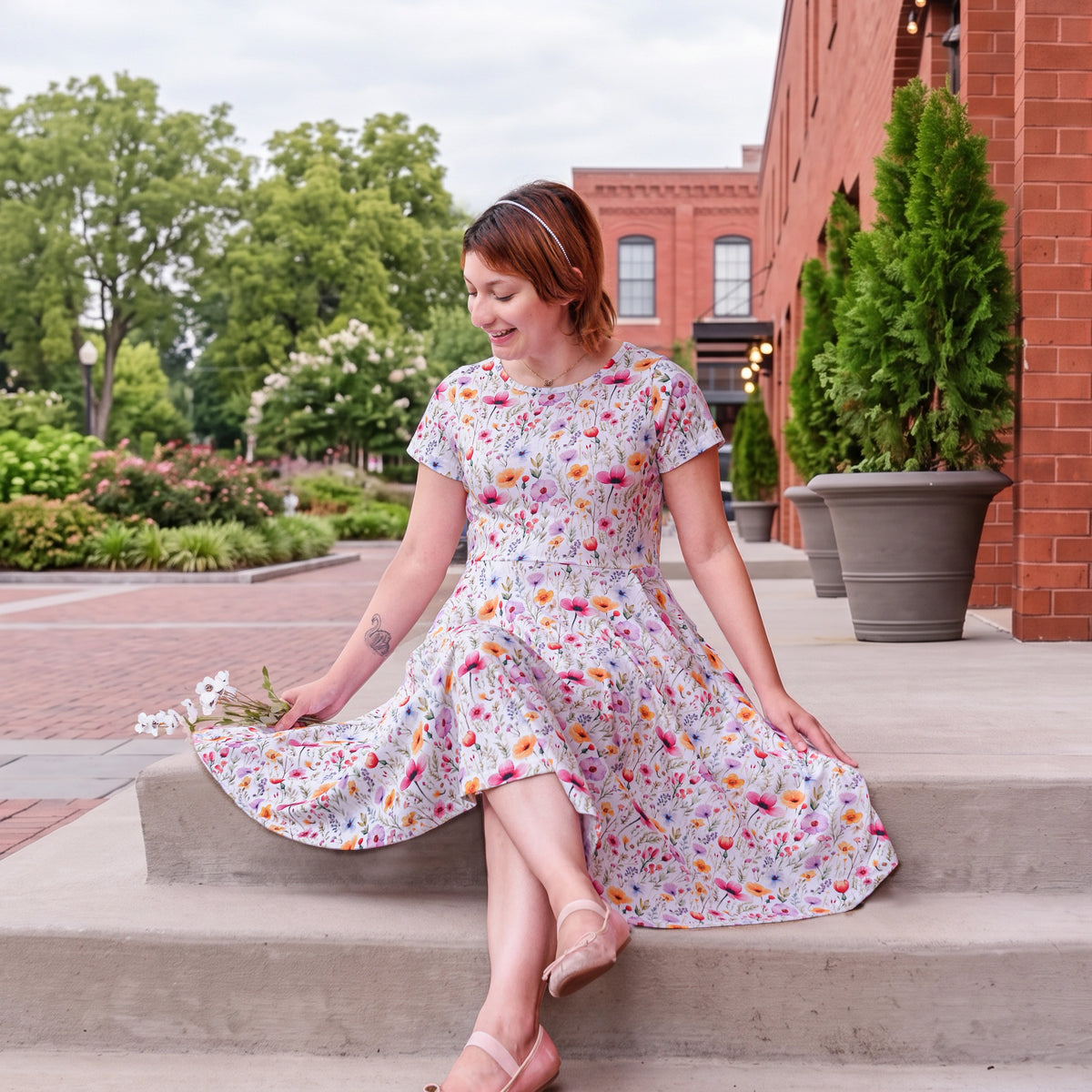 Wildflowers Petite Twirl Dress with Pockets