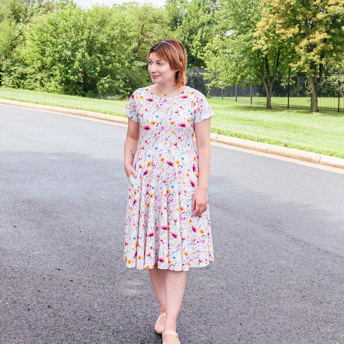 Wildflowers Petite Twirl Dress with Pockets