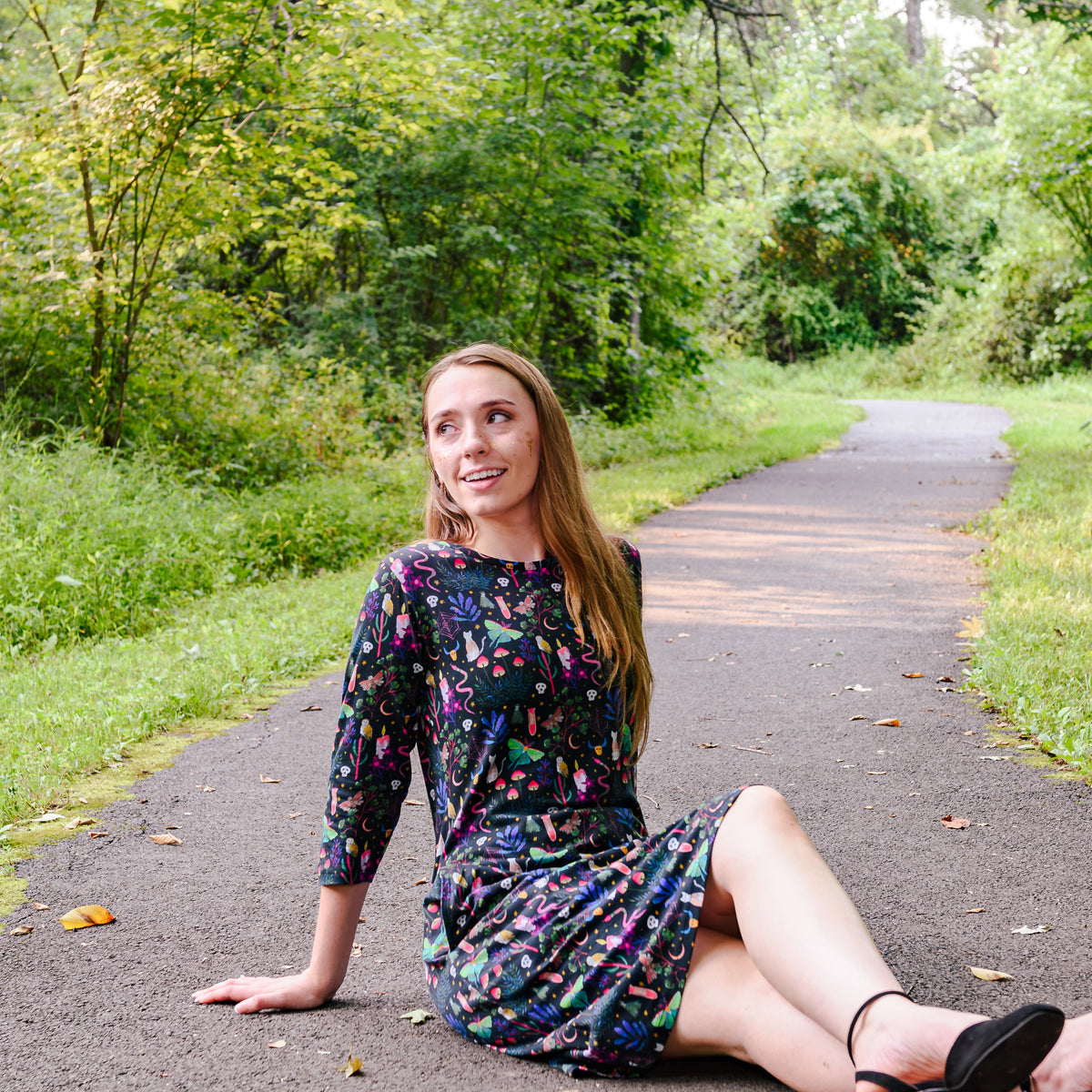 Witchy Forest Sheath Dress with Pockets