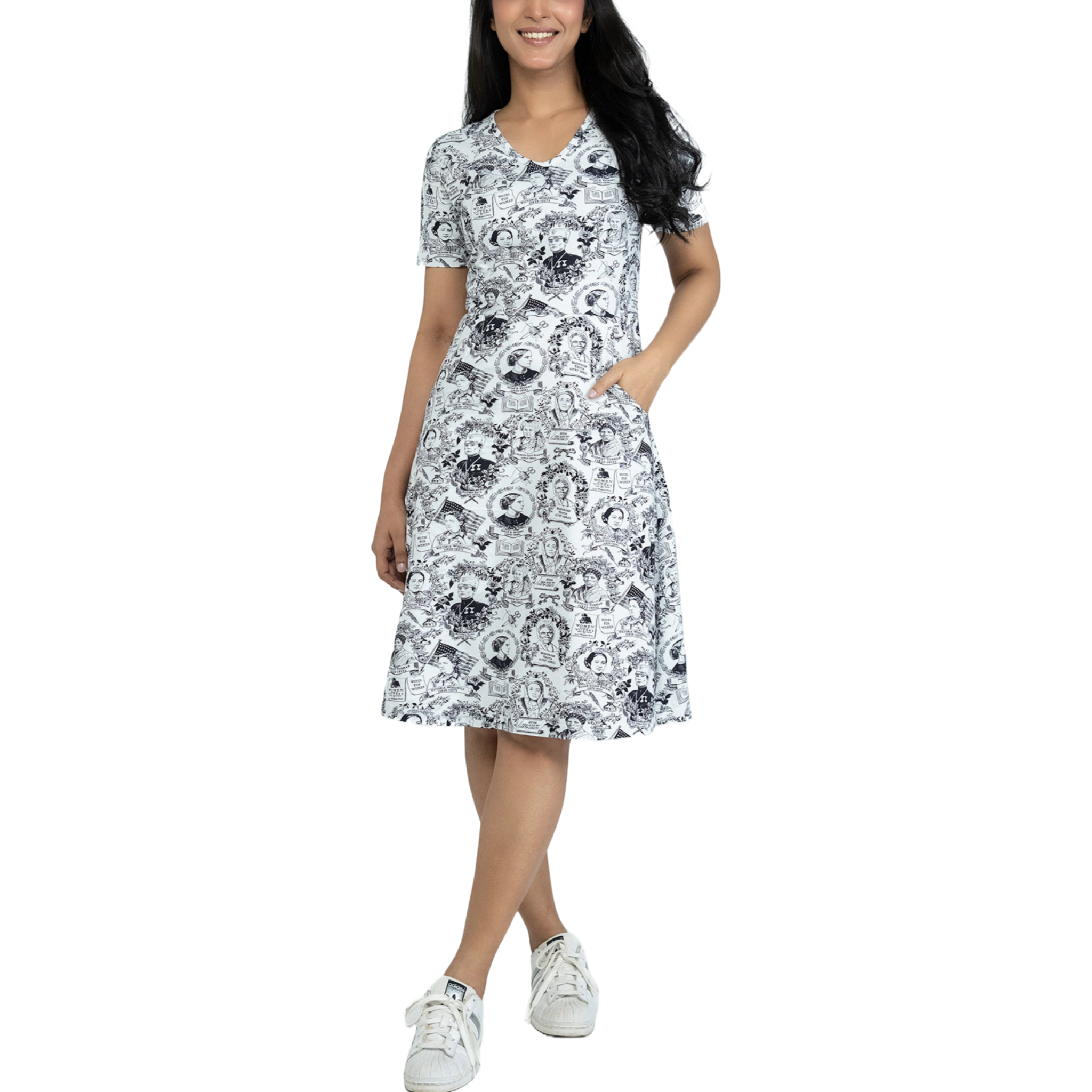 Women In History A-Line Dress (With Waist Seam)