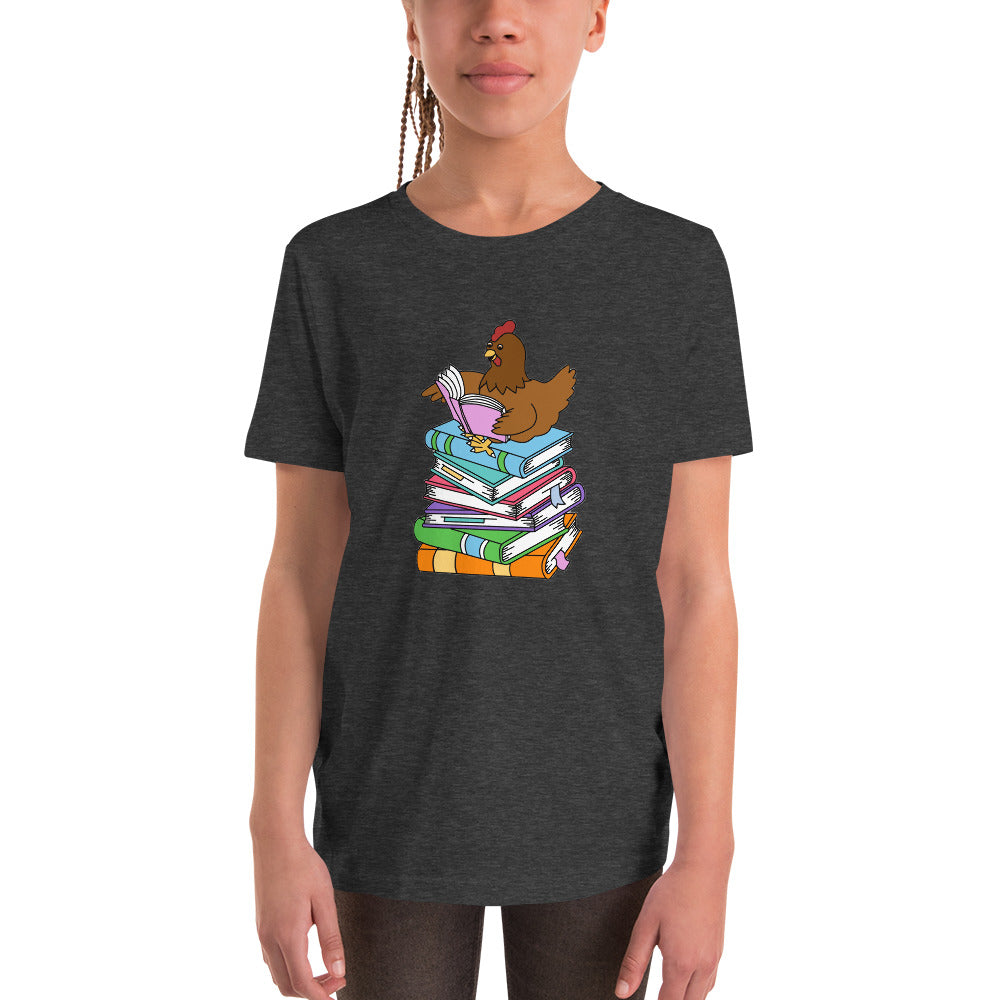 Reading Chicken Custom Kids T-Shirt