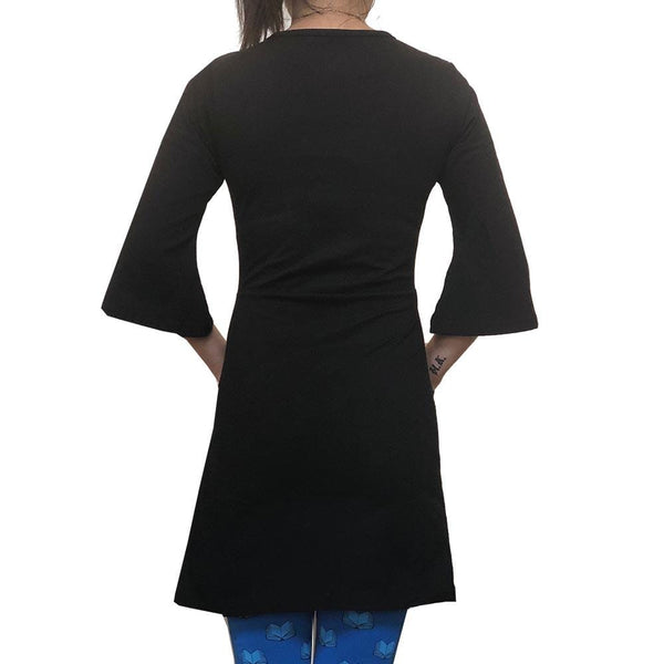Black Bell Sleeve Women's Tunic with Pockets BACK - Svaha USA