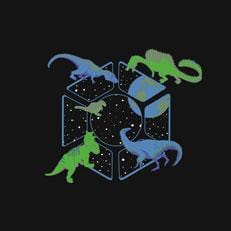 Dinos in Space Custom Unisex Long Sleeve T-Shirt