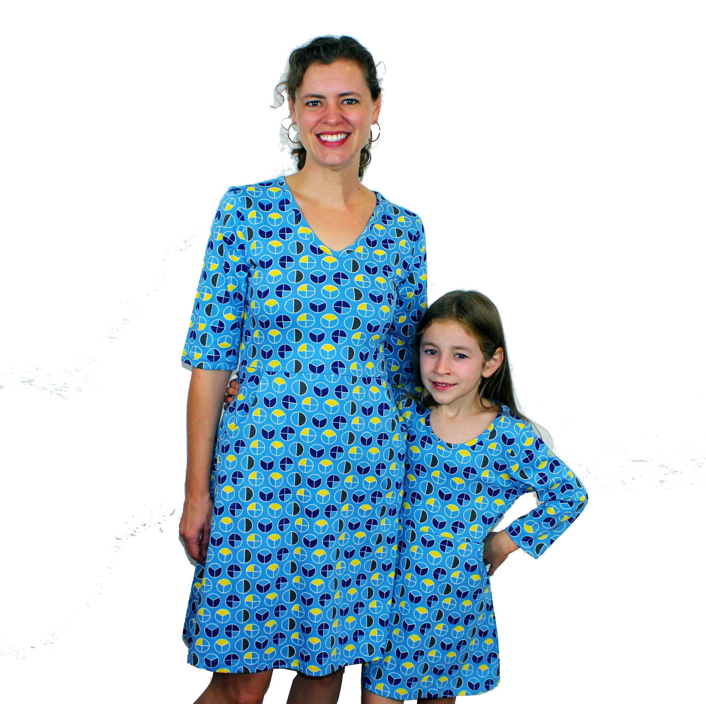 Fractions Print Fit & Flare Dress