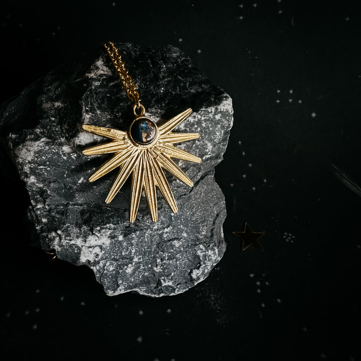 Dark Before the Dawn Sunburst Pendant Necklace Svaha USA 2022