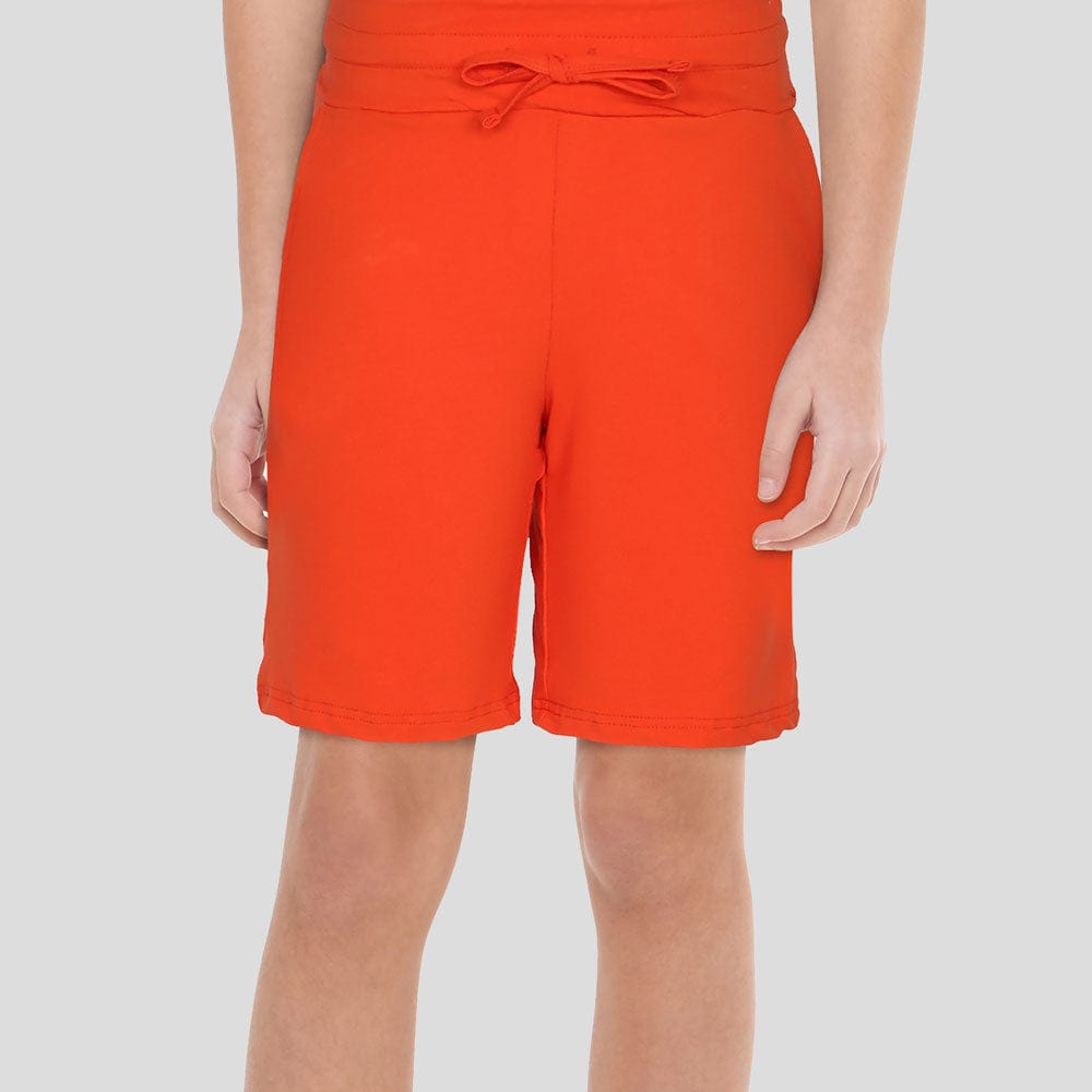 Mandarin Red Kids Shorts with Pockets [FINAL SALE]